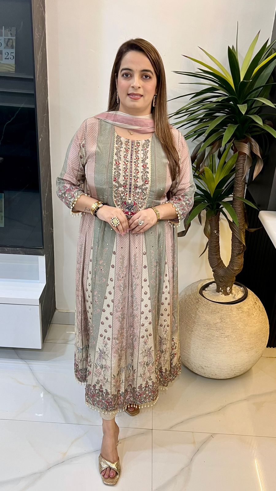 Russian Crape Anarkali Suit