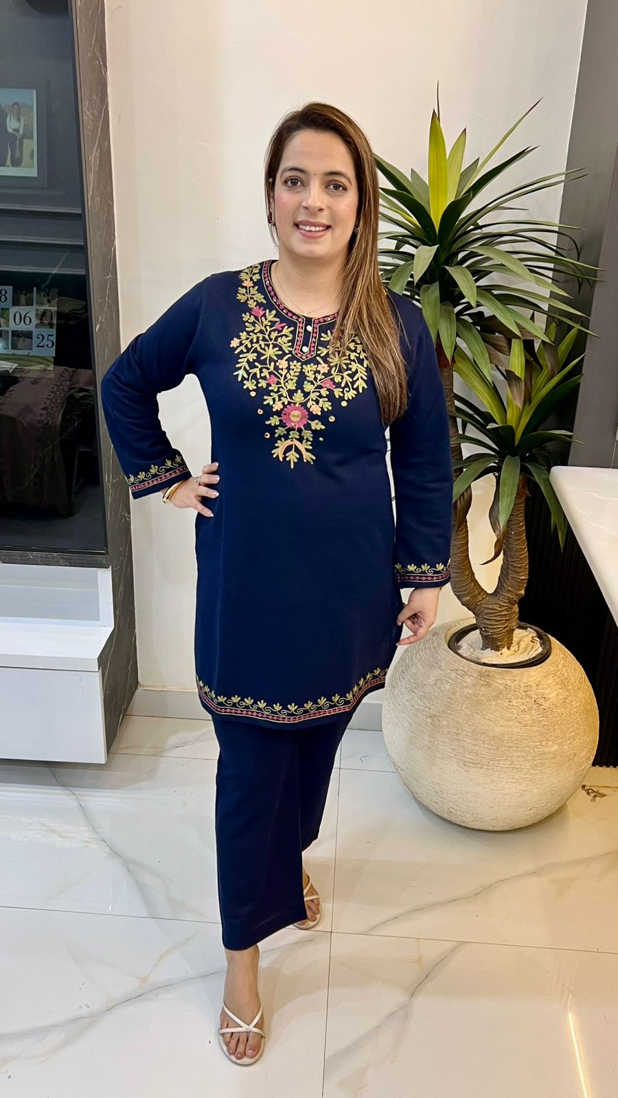 Soft Premium Woolen Suit with Kashmiri Kadhai Embroidery