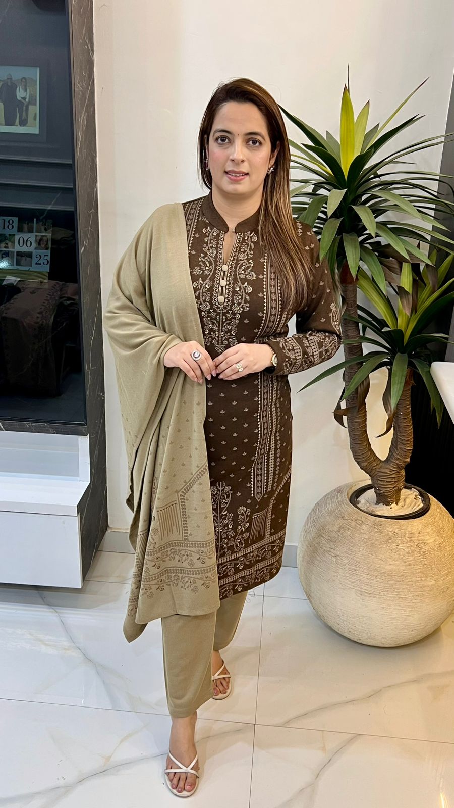 Premium Woolen Suit with Exquisite Kashmiri Kadhai Embroidery