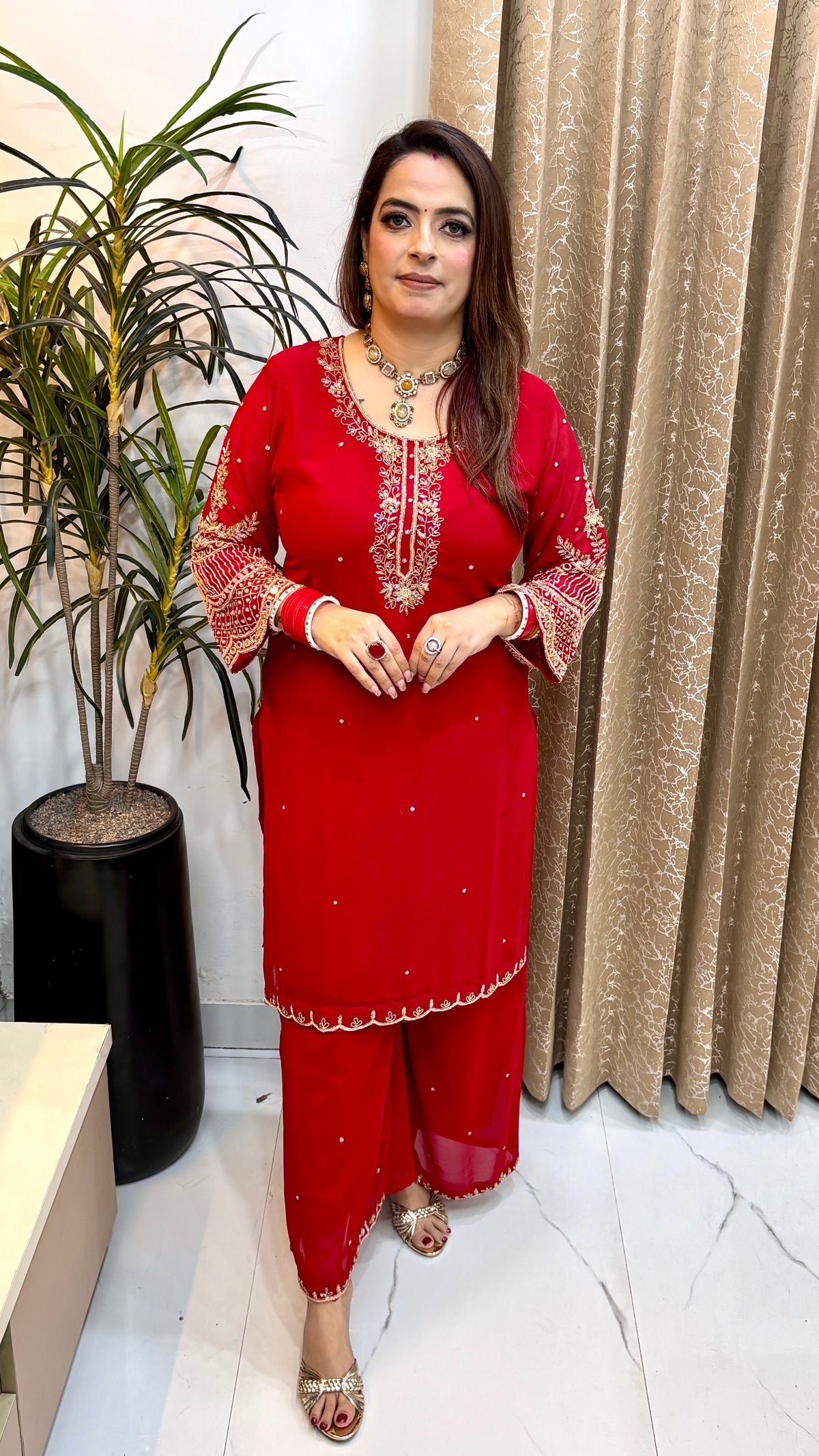 Premium Pure Georgette 3-Piece Suit Set | Elegant Ethnic Wear