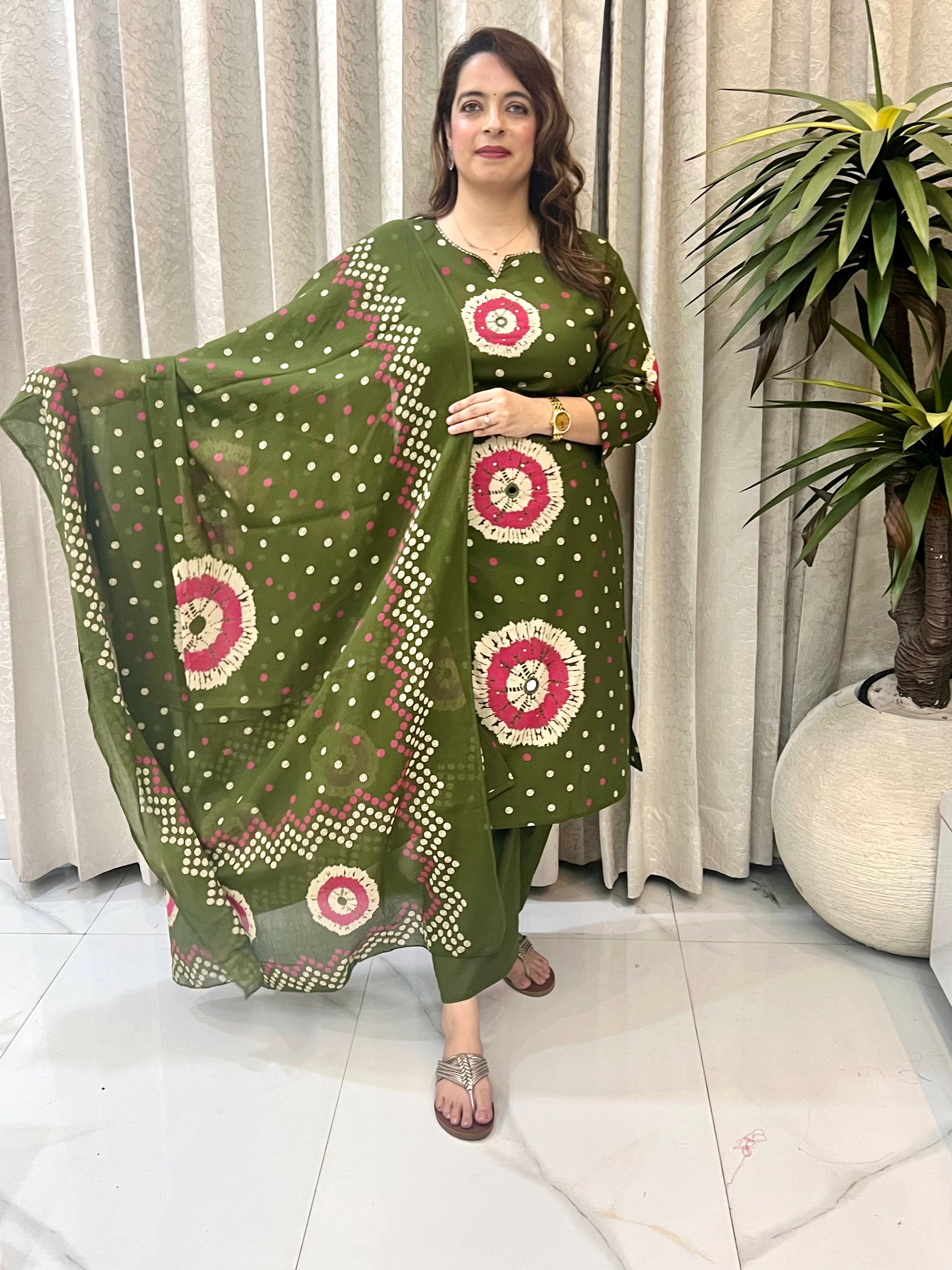 Pure Cotton Bandhani Suit