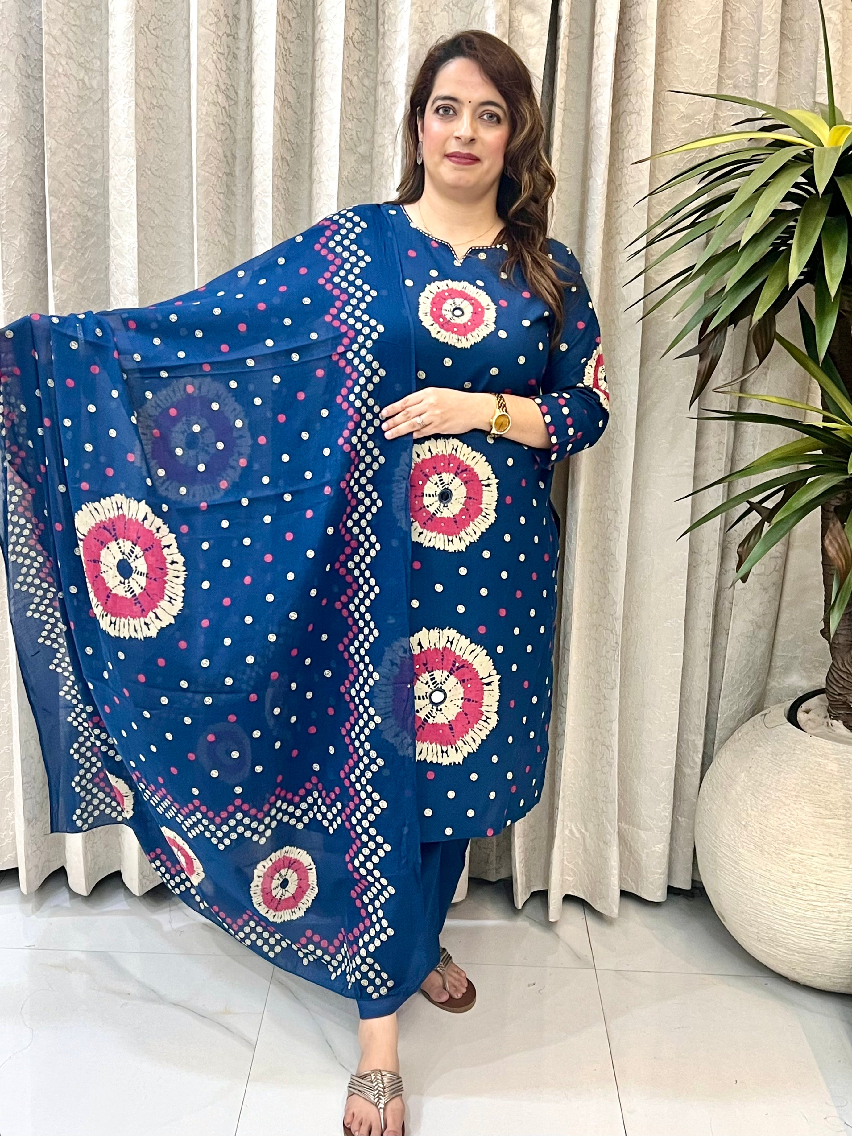 Pure Cotton Bandhani Suit