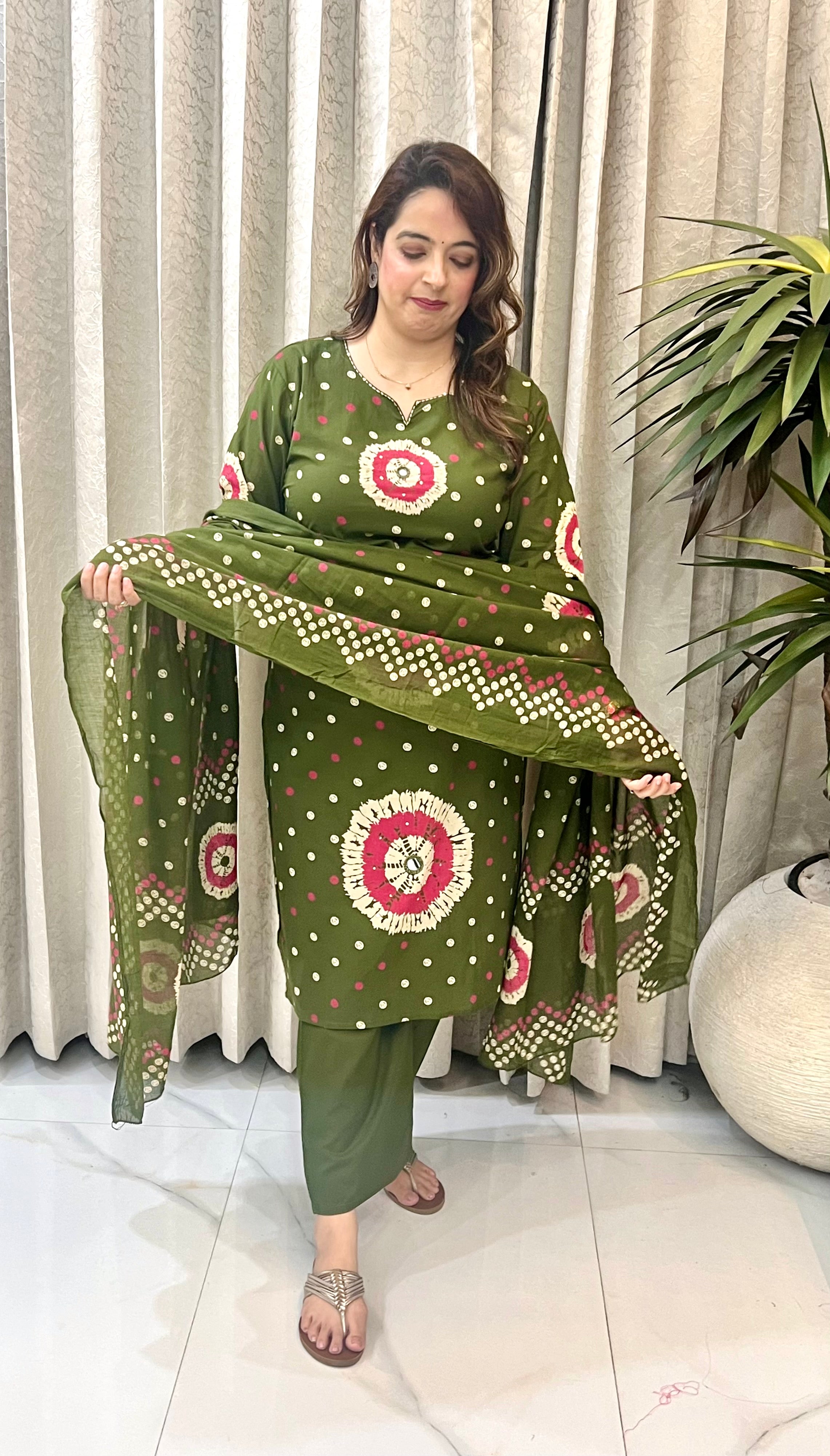 Pure Cotton Bandhani Suit