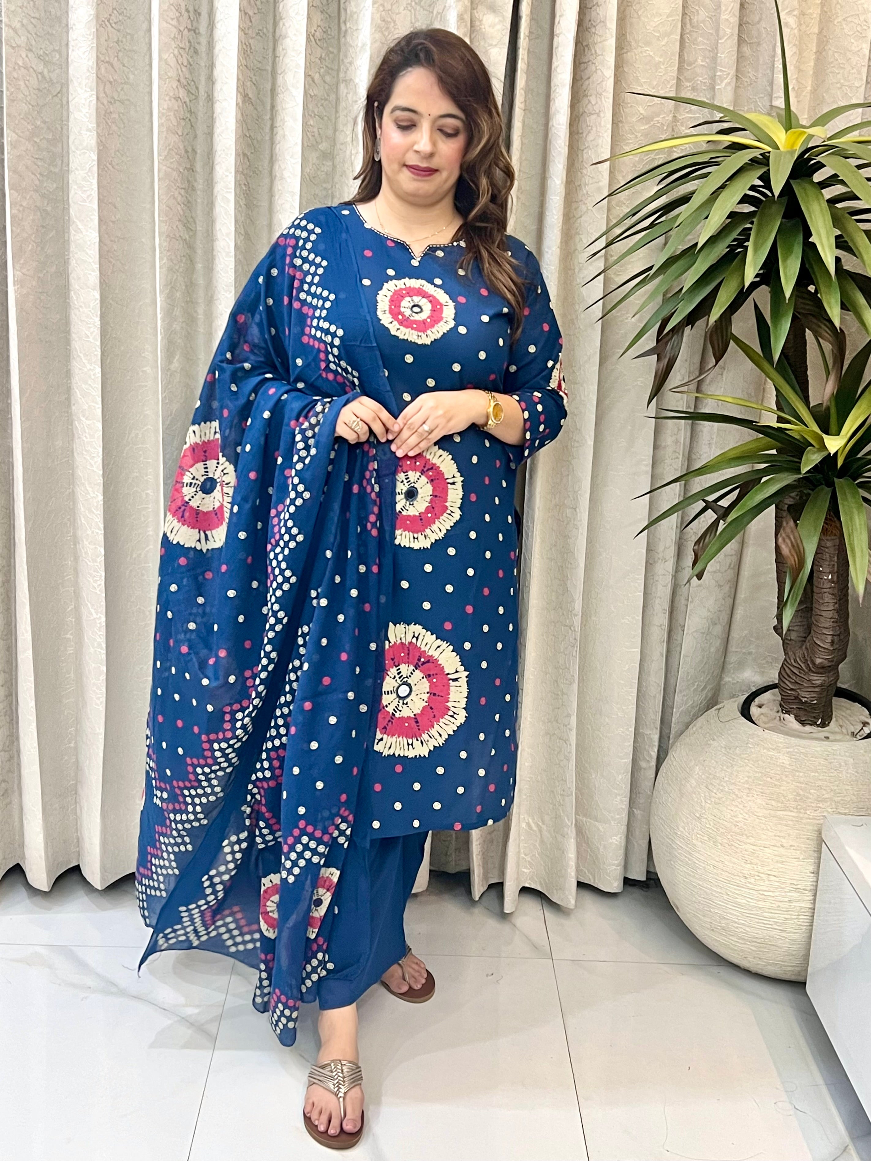 Pure Cotton Bandhani Suit