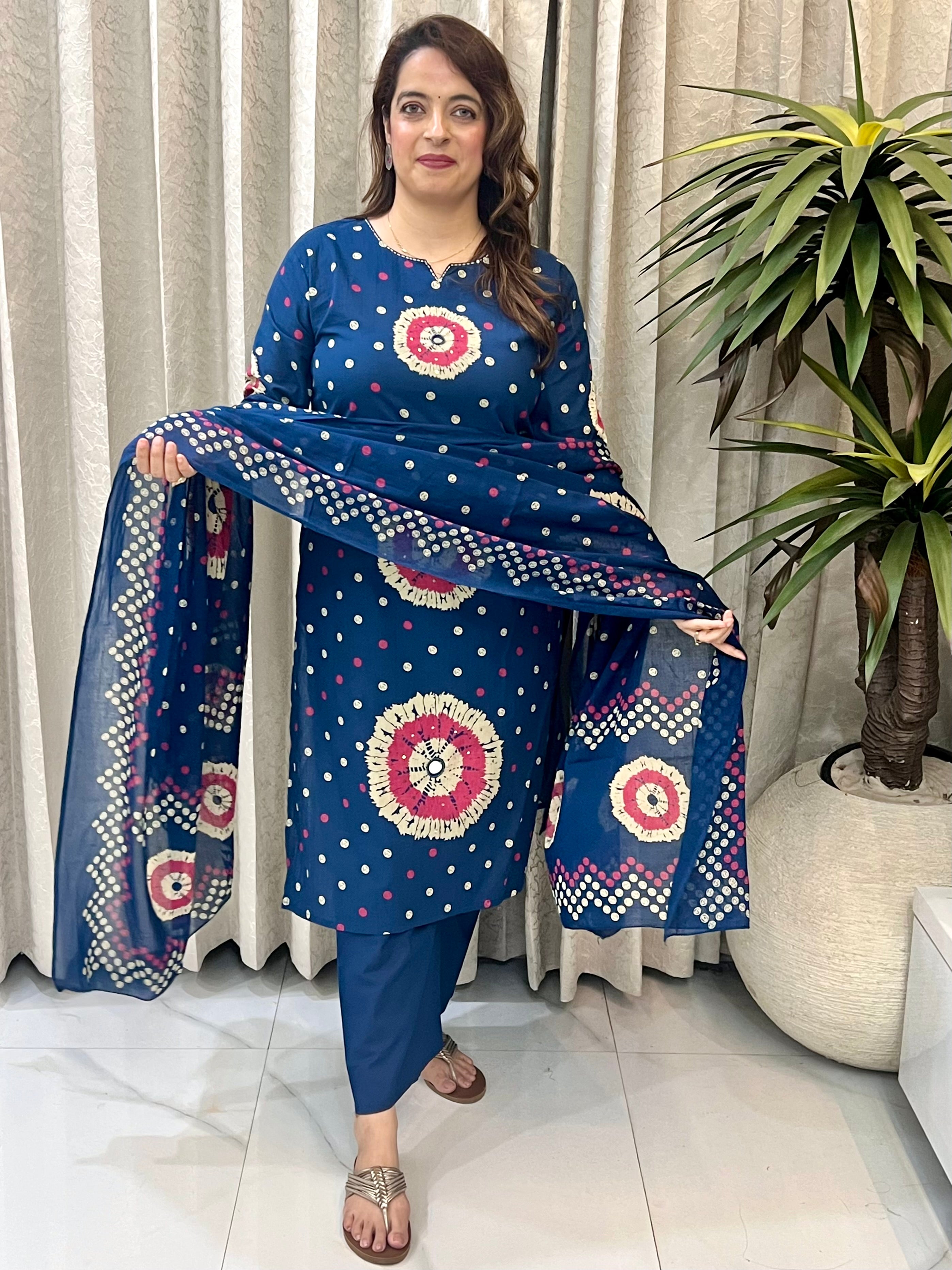 Pure Cotton Bandhani Suit