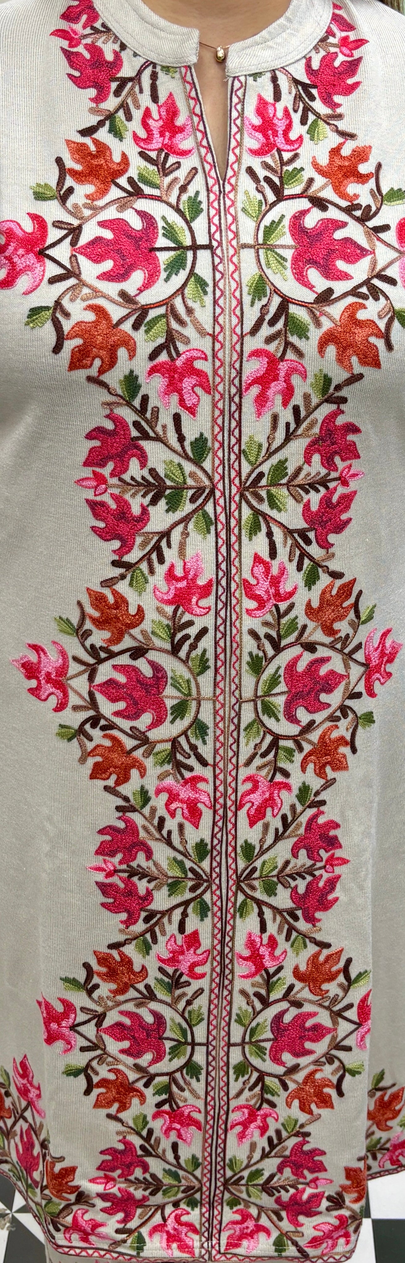 Knitted Woollen Kashmiri Kadhai — Sherwani Style Suit