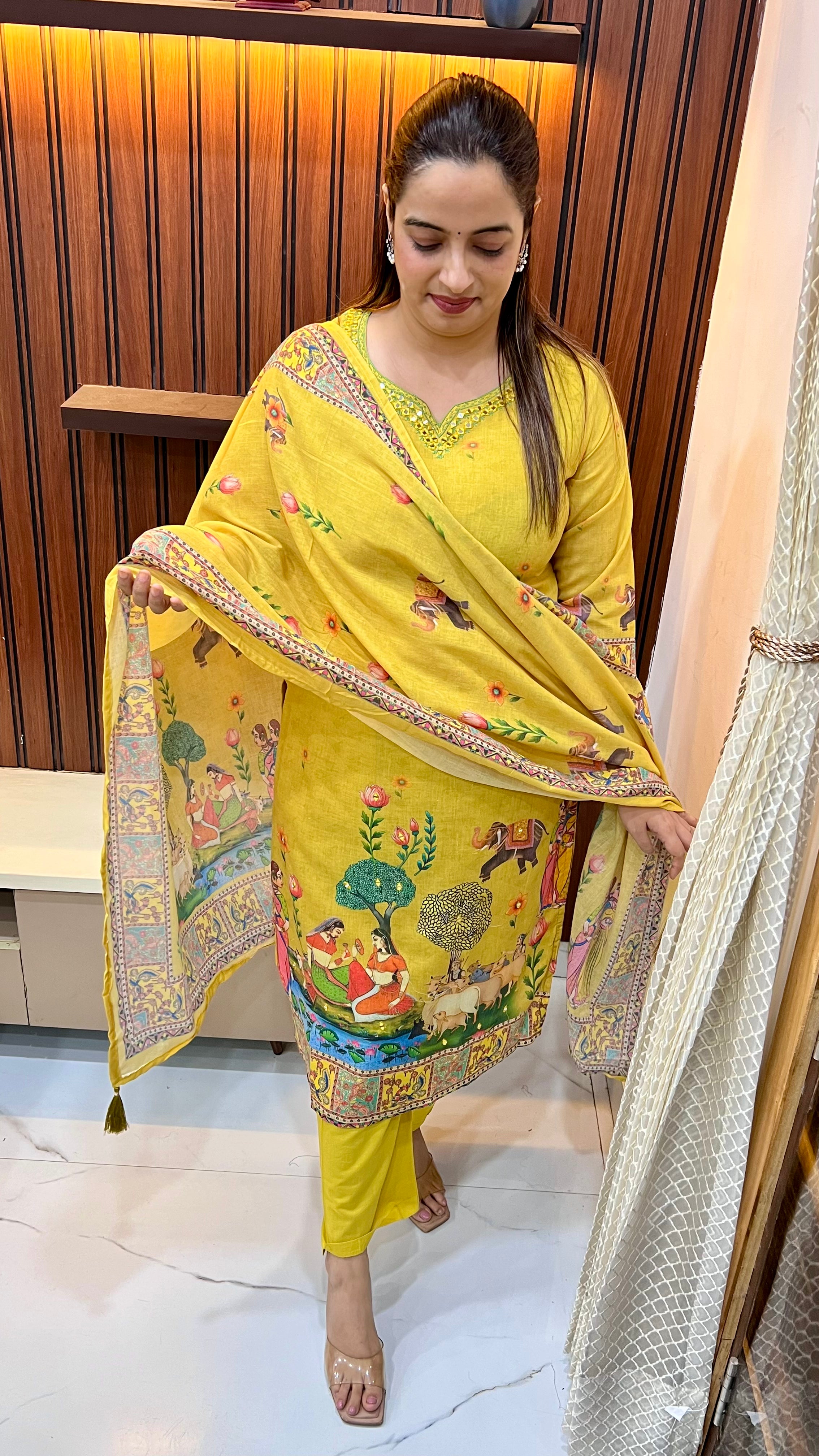 Pure Mulmul Cotton Digitally Printed Suit