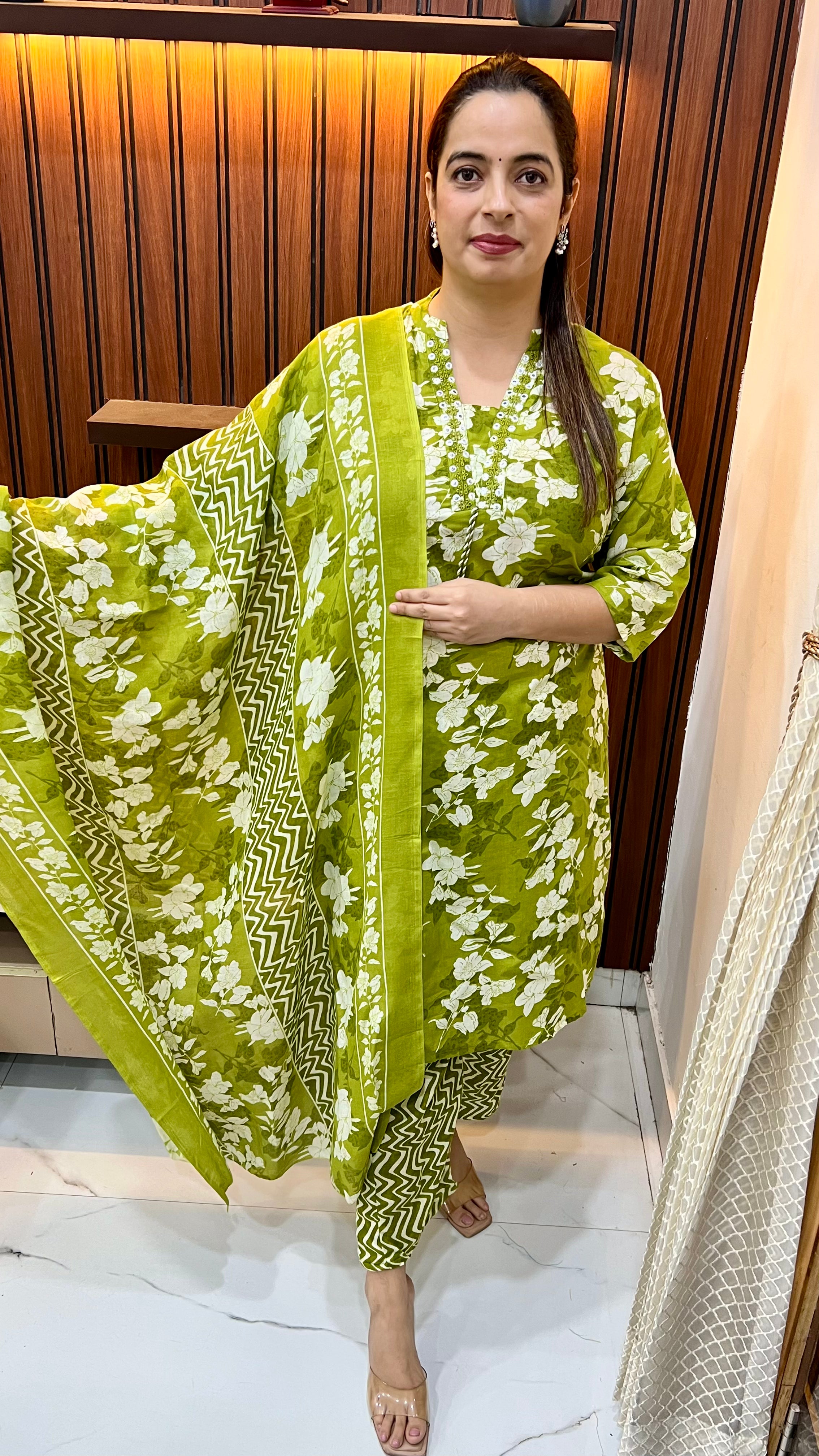 Pure Cotton Suit with Handmade Embroidery & Tassels ✨