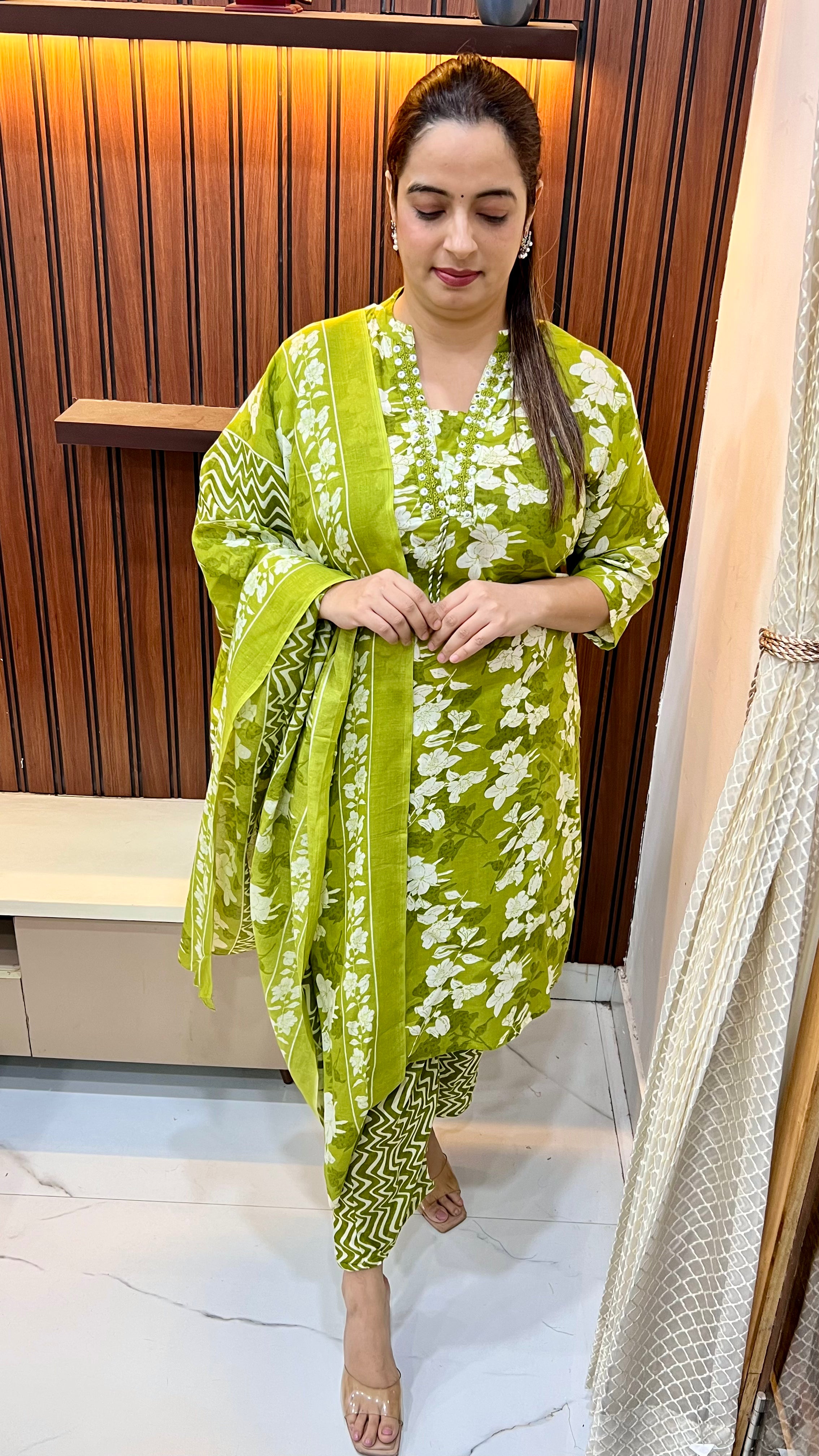 Pure Cotton Suit with Handmade Embroidery & Tassels ✨