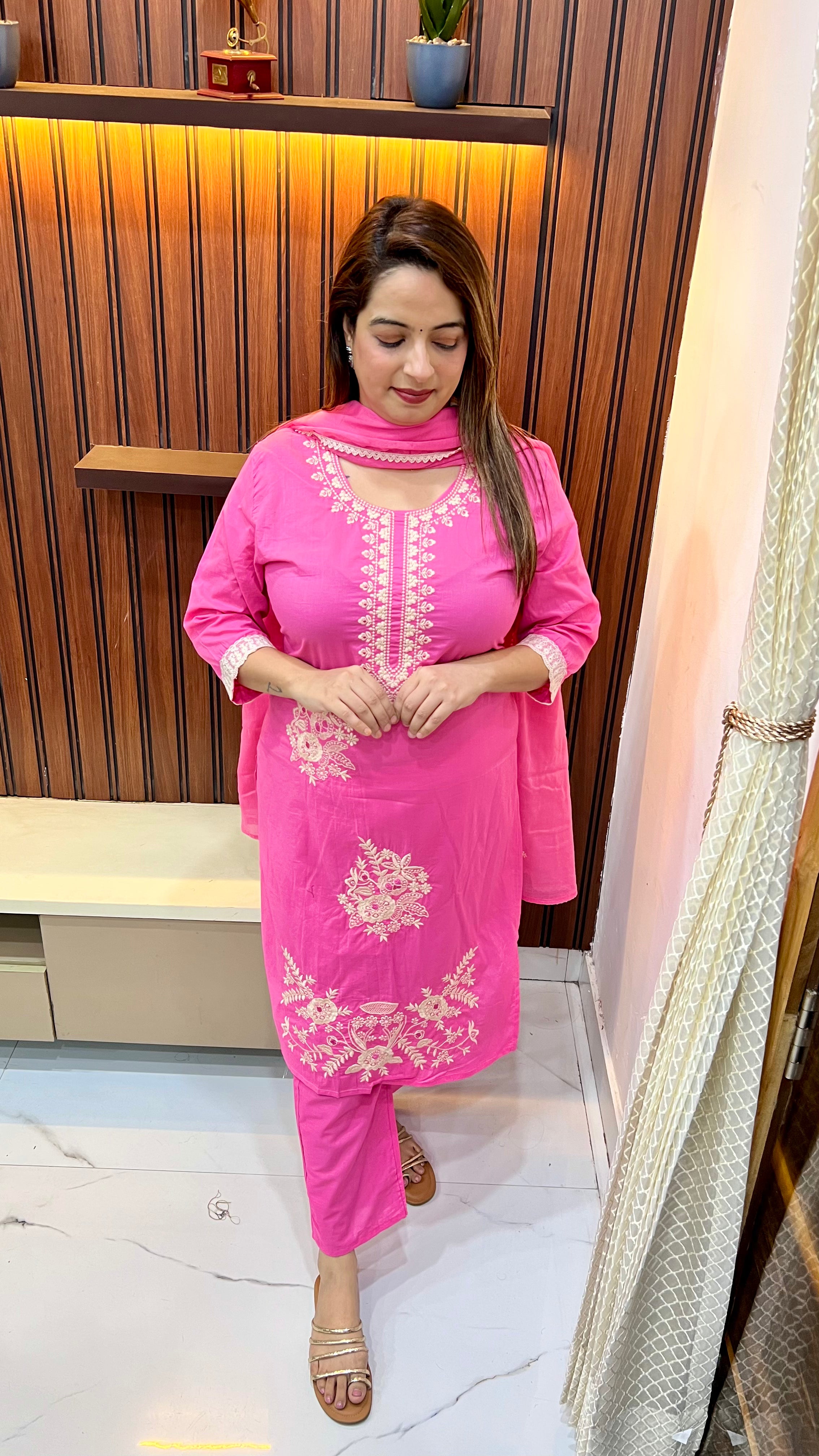 Pure Cotton Suit with All-Over Thread Embroidery ✨