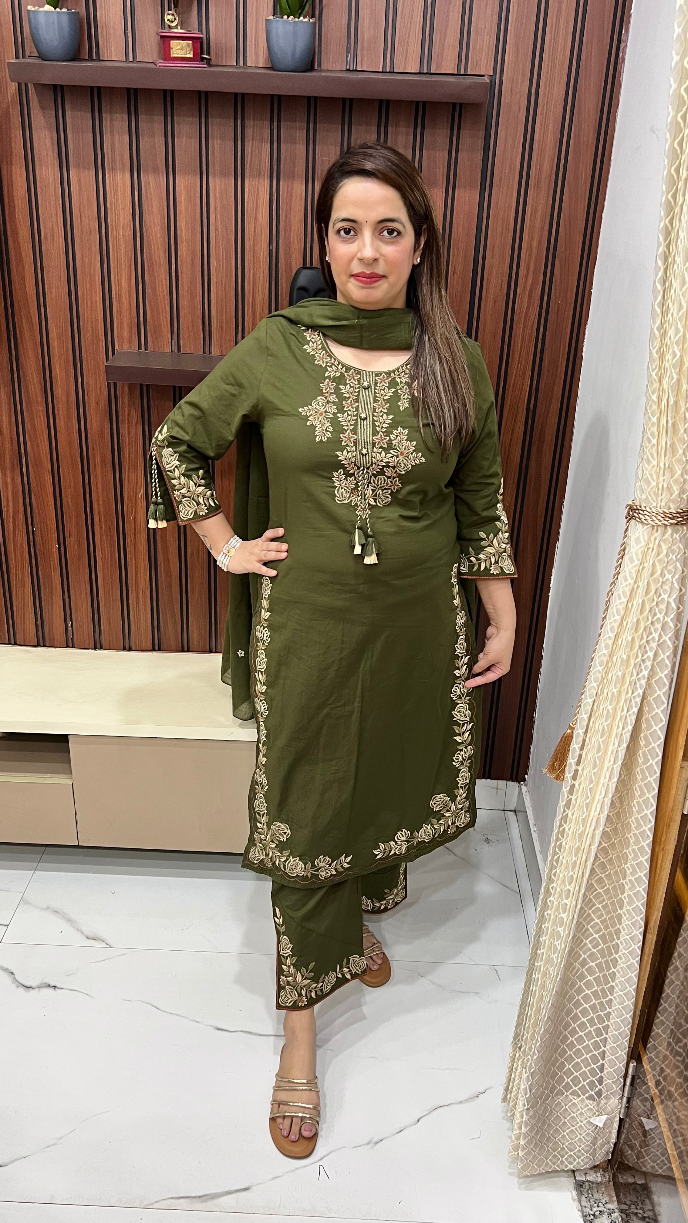 Pure Cotton Suit with All-Over Thread Embroidery ✨