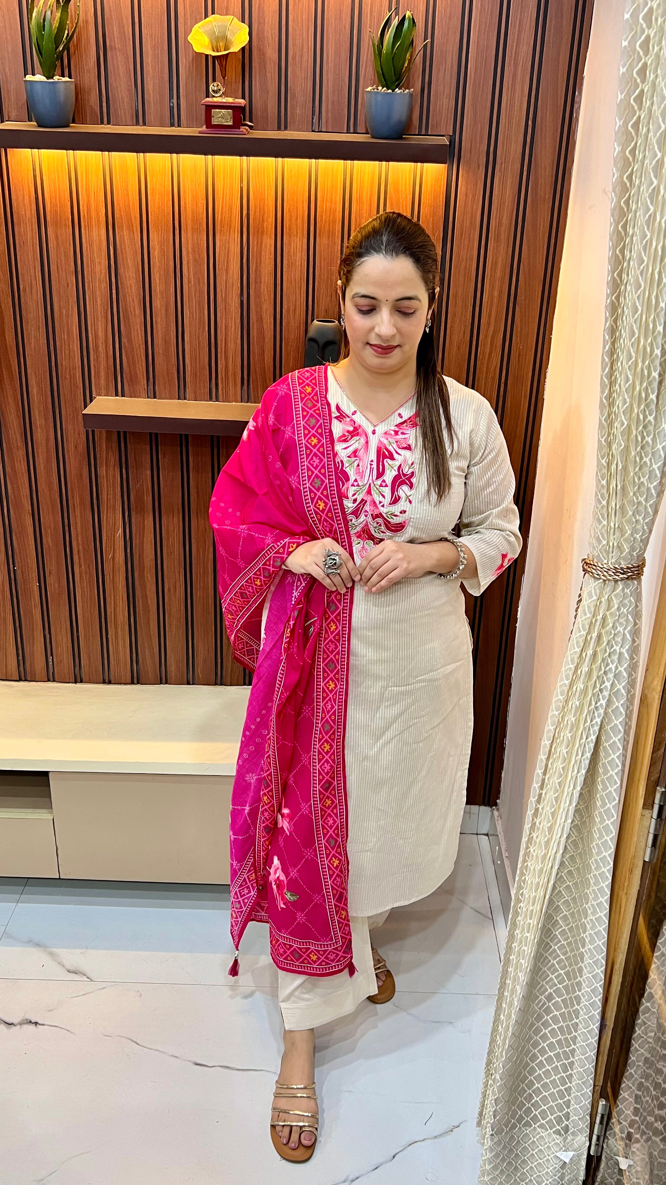 Pure Cotton Suit with Appliqué & Beautiful Embroidery Work ✨