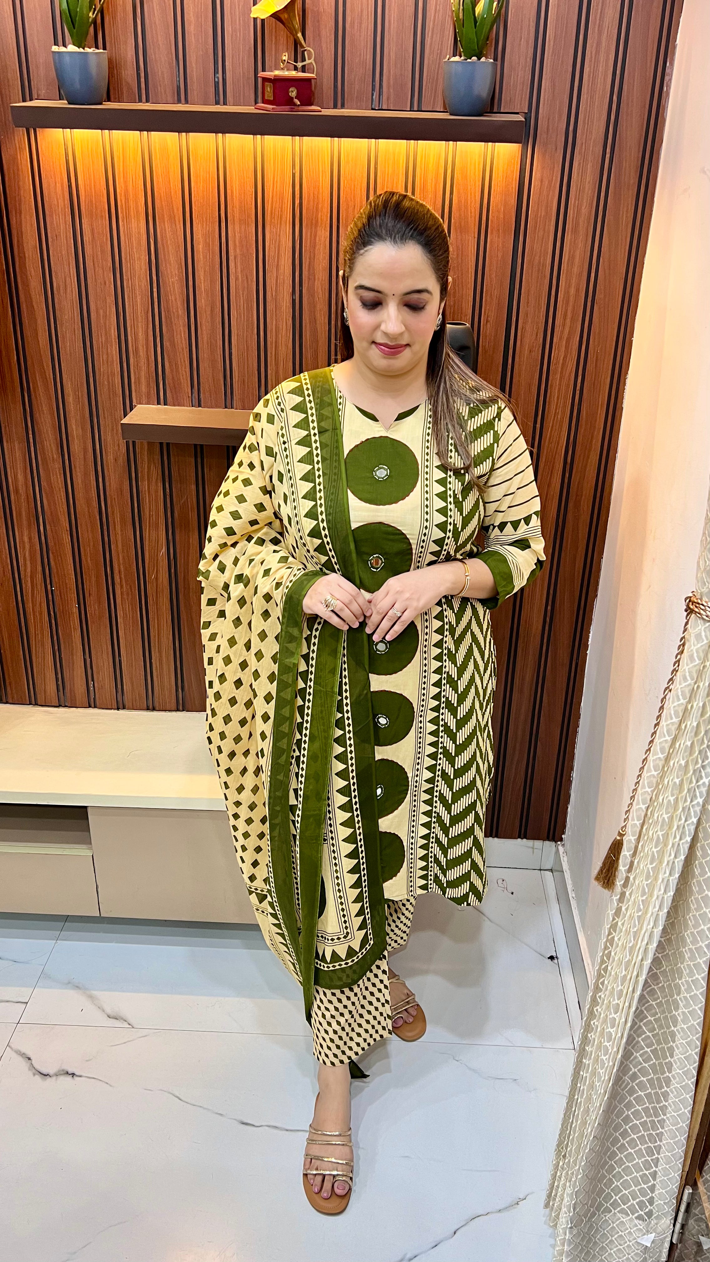 Pure Cotton 3-Piece Suit Set with Kanta Embroidery