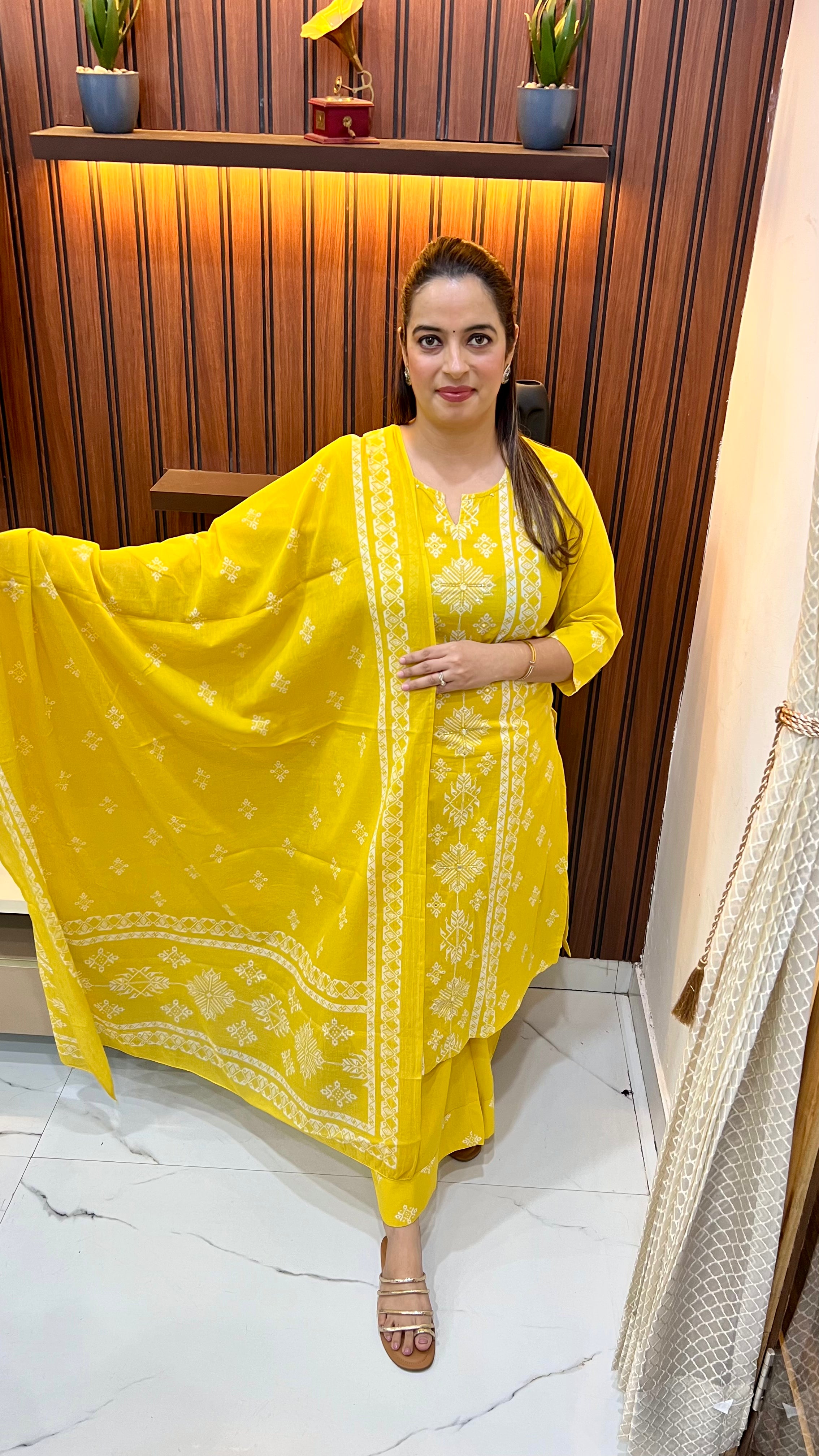 Premium Cotton Suit with Cut Dana & Pearl Work ✨