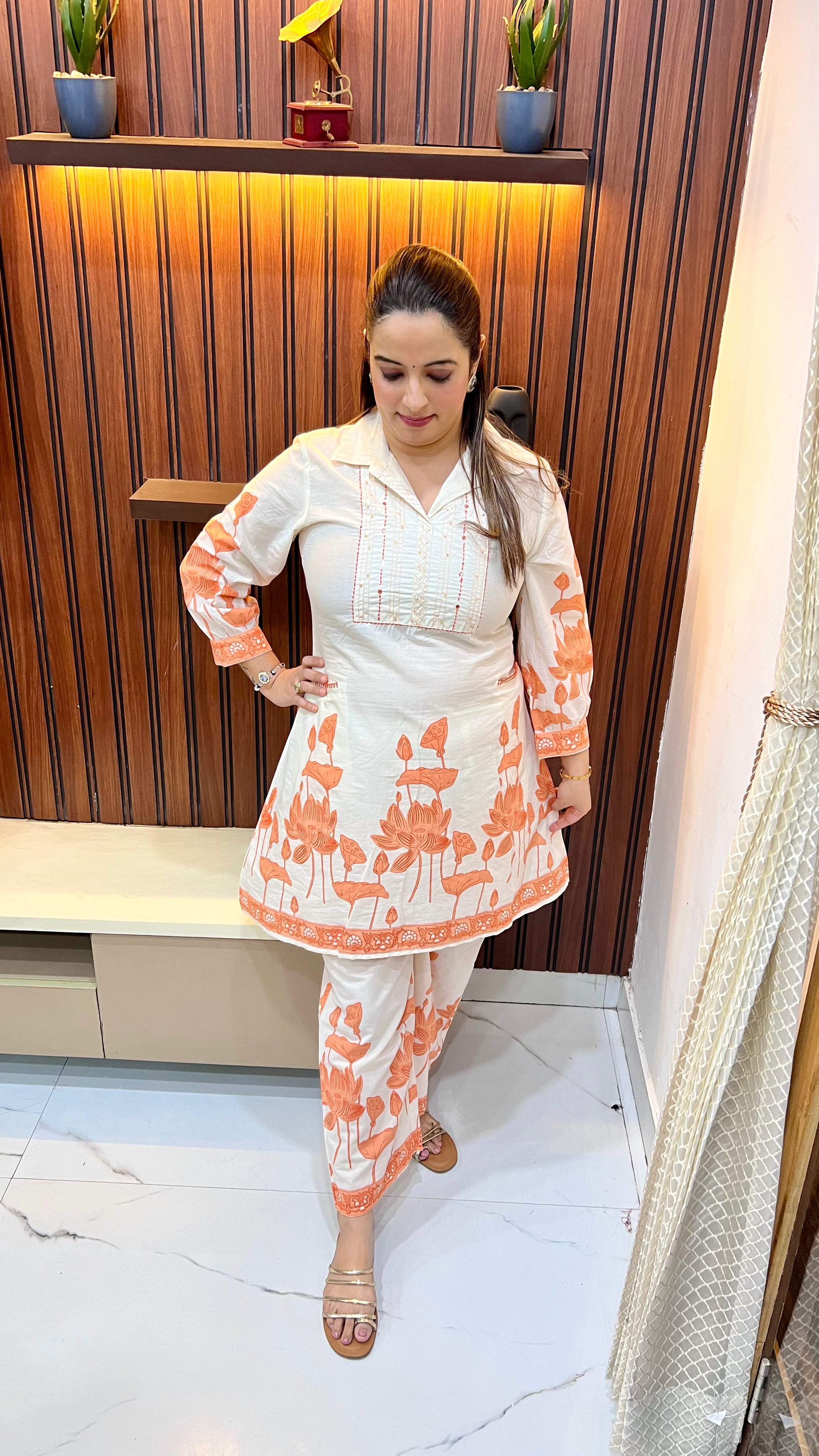 Pure Cotton Co-ord Set with Pintex Work