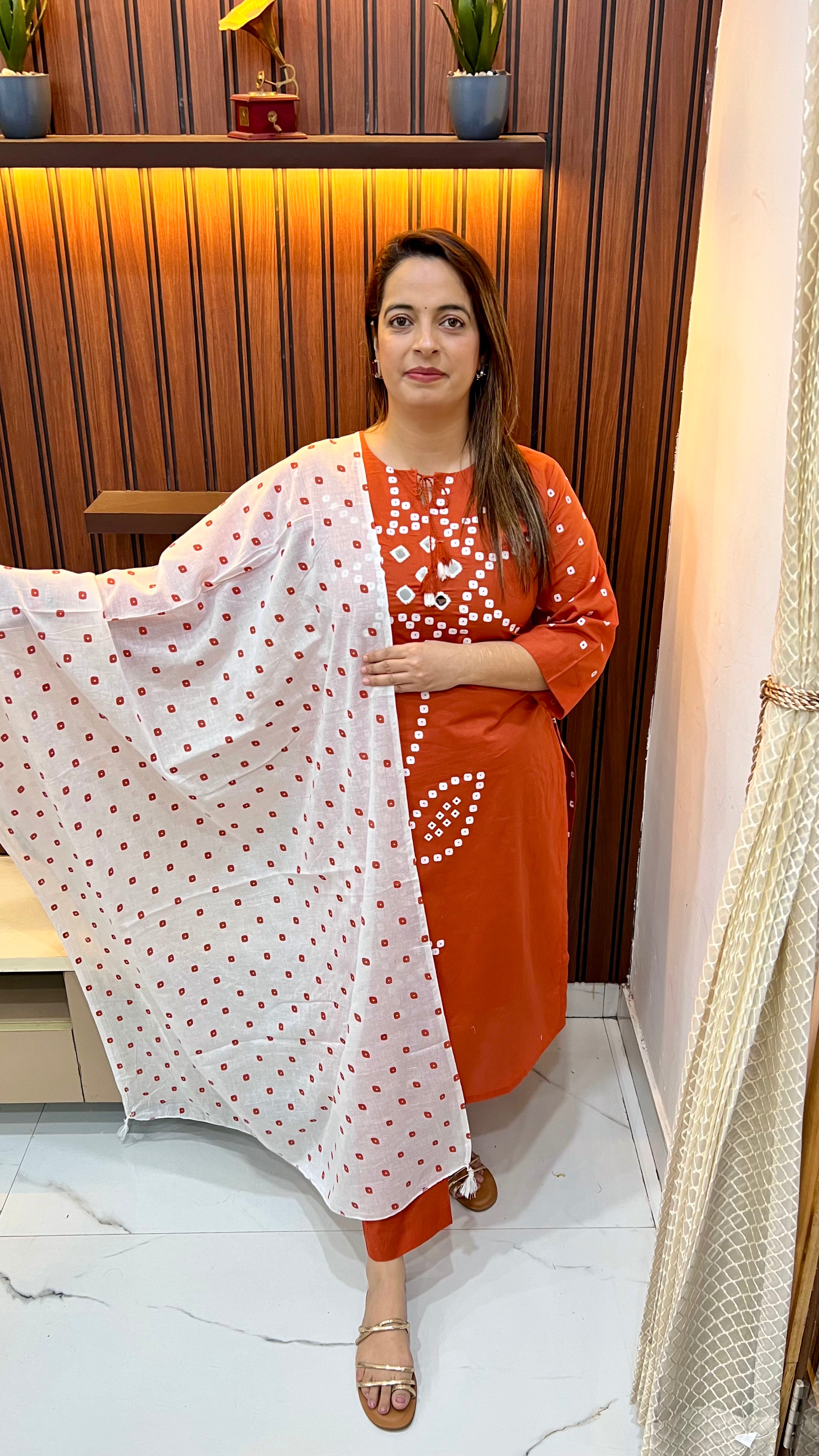 Pure Cotton Suit with Real Mirror Work ✨ (Copy)