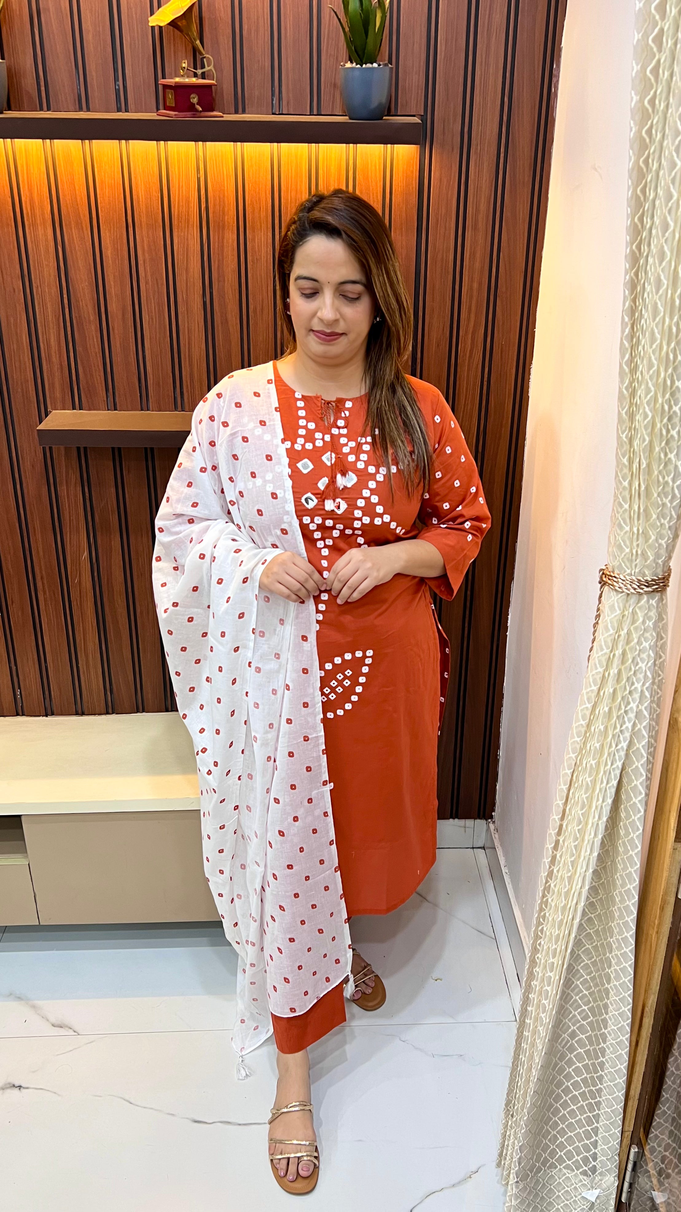 Pure Cotton Suit with Real Mirror Work ✨ (Copy)