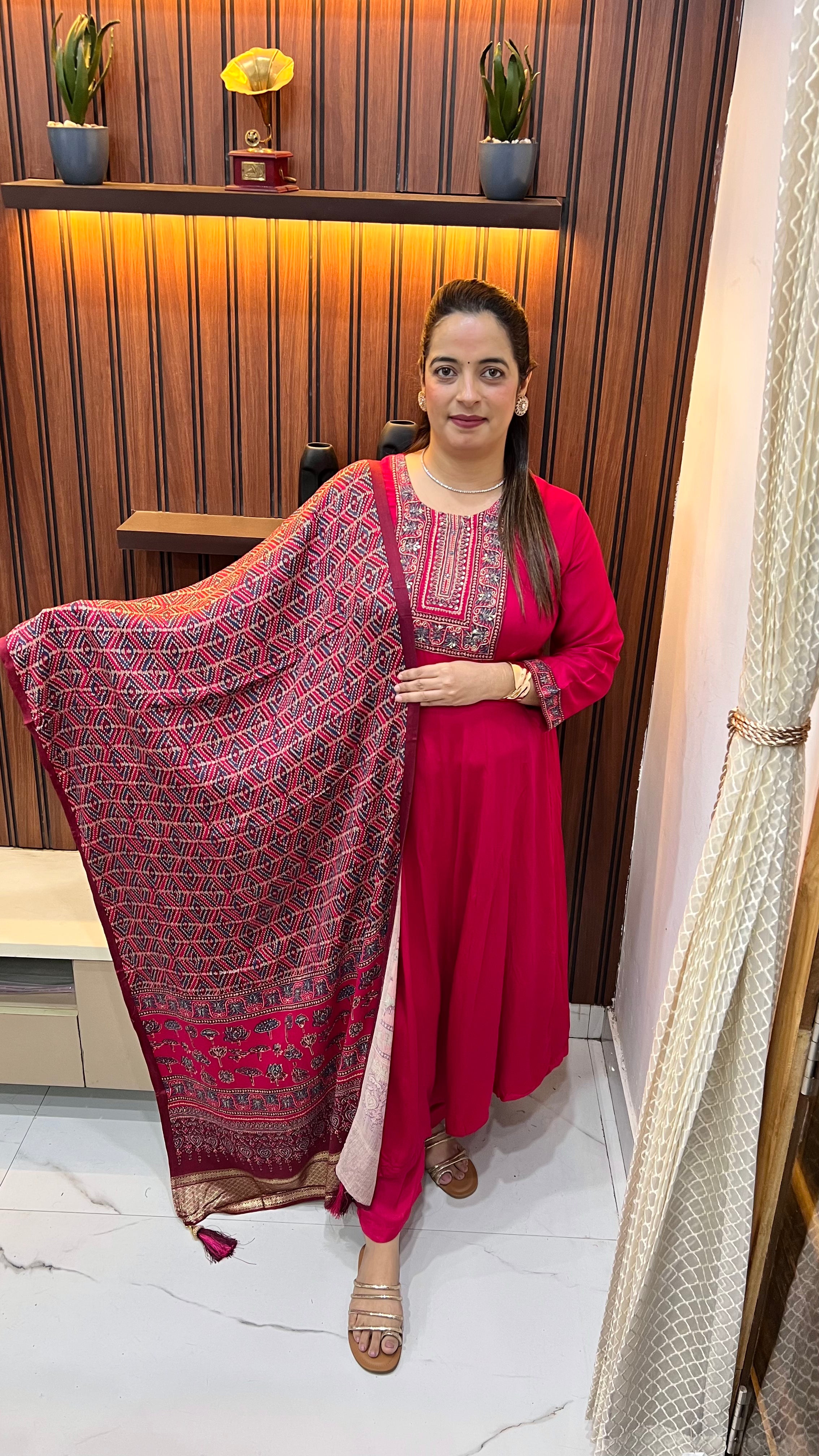 Pure Modal Anarkali Suit with Hand Embroidery & Digital Print Dupatta ✨