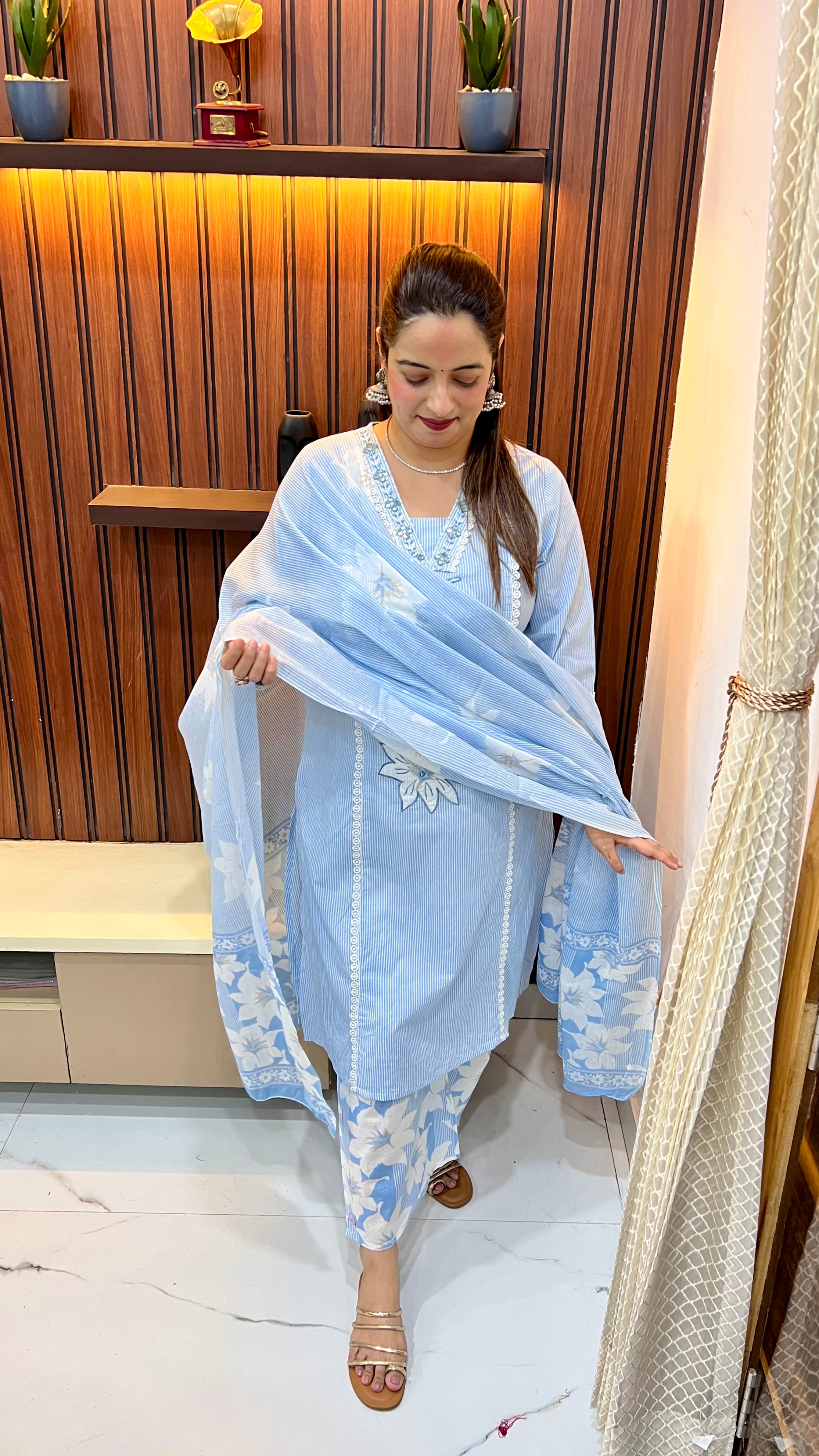 Pure Cotton Suit with Appliqué Work ✨