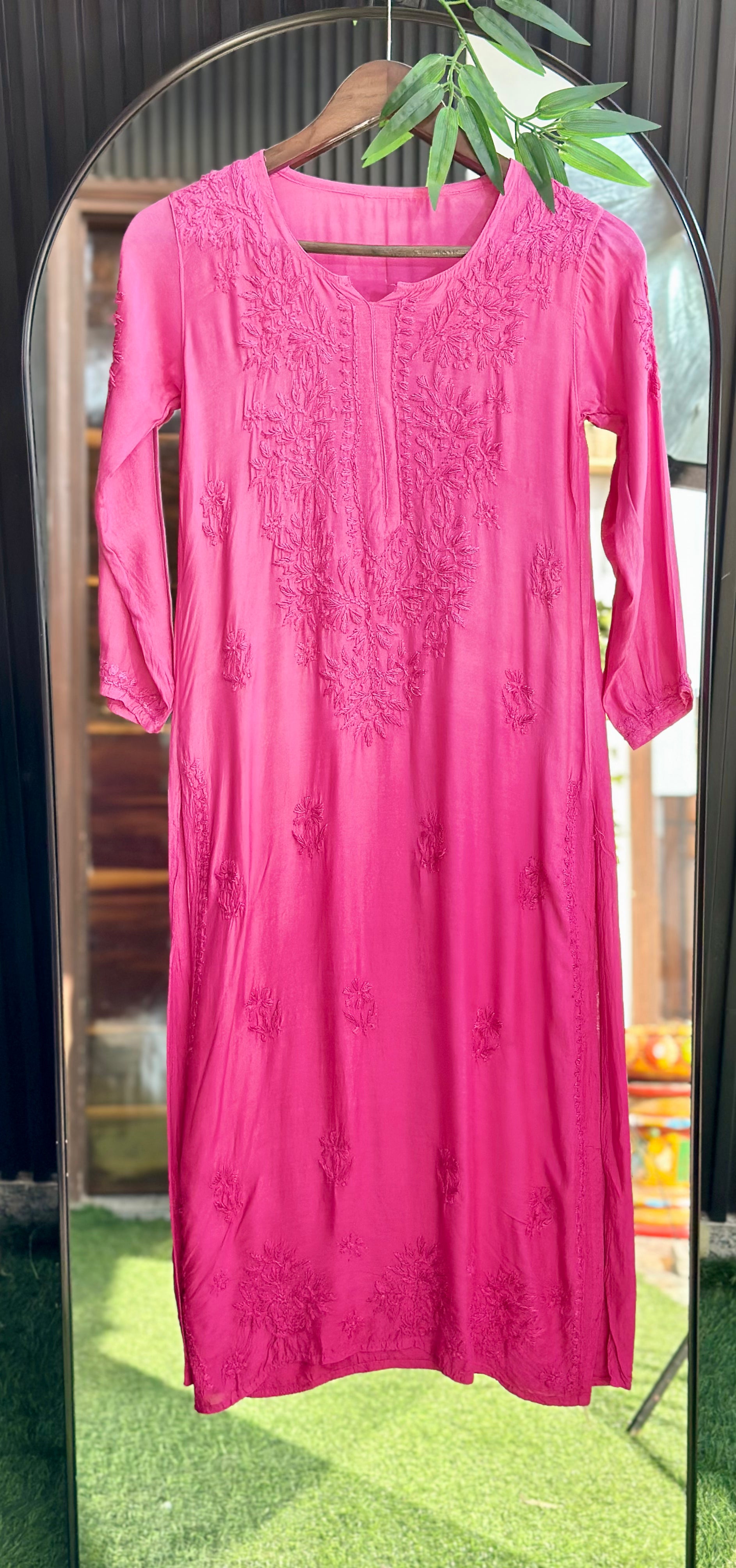 Chikankari Pure Modal Dual Shade Kurti