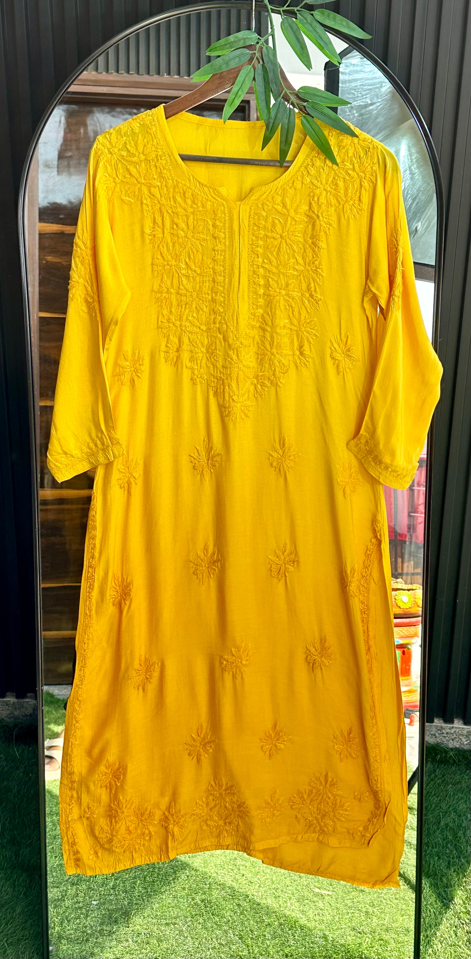 Chikankari Pure Modal Dual Shade Kurti