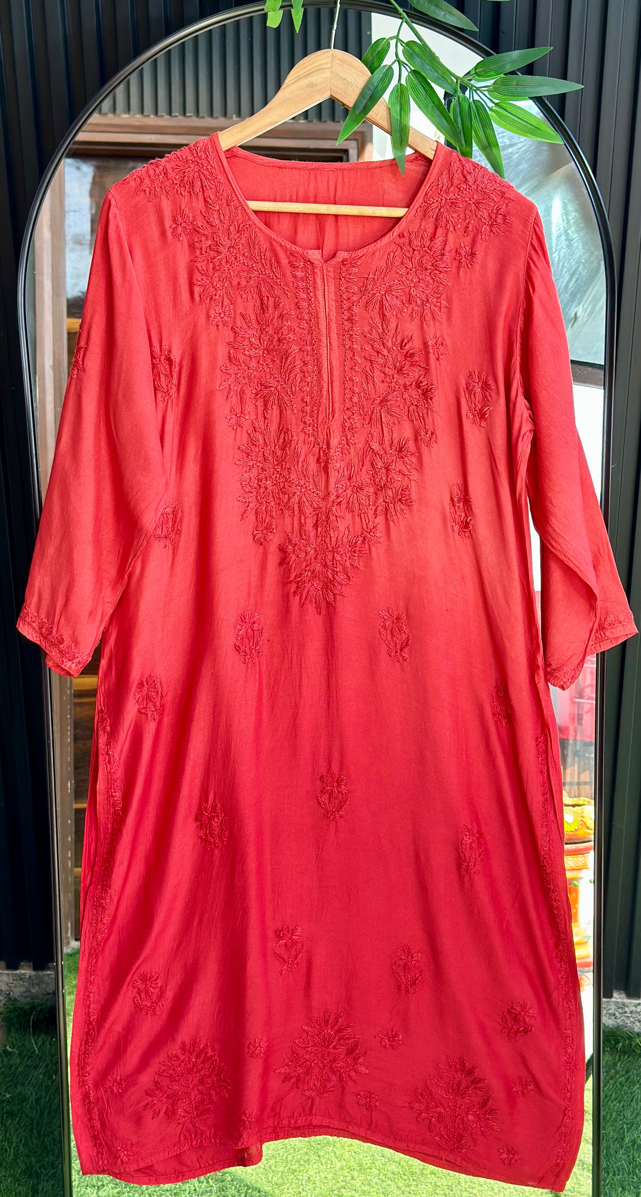 Chikankari Pure Modal Dual Shade Kurti