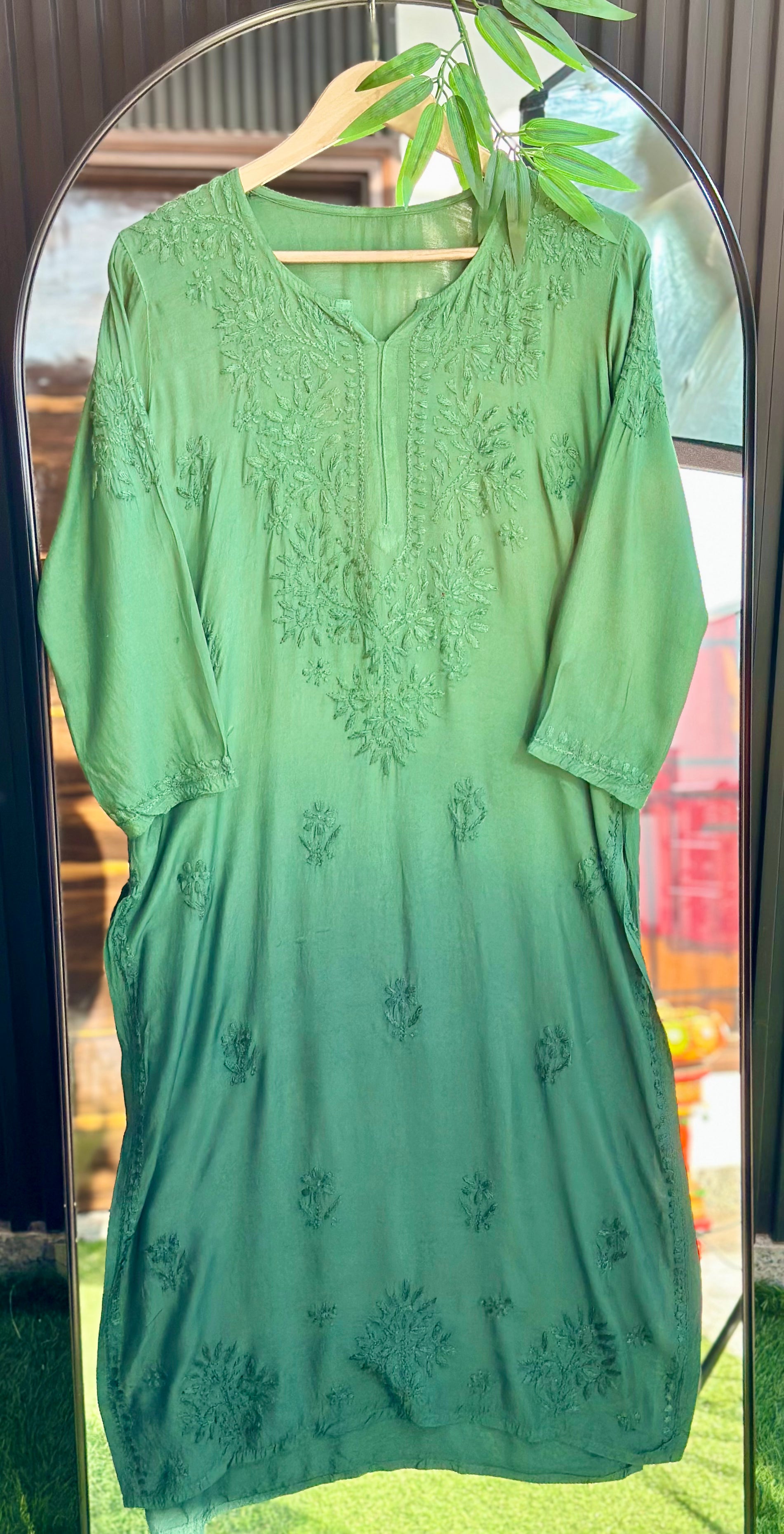 Chikankari Pure Modal Dual Shade Kurti