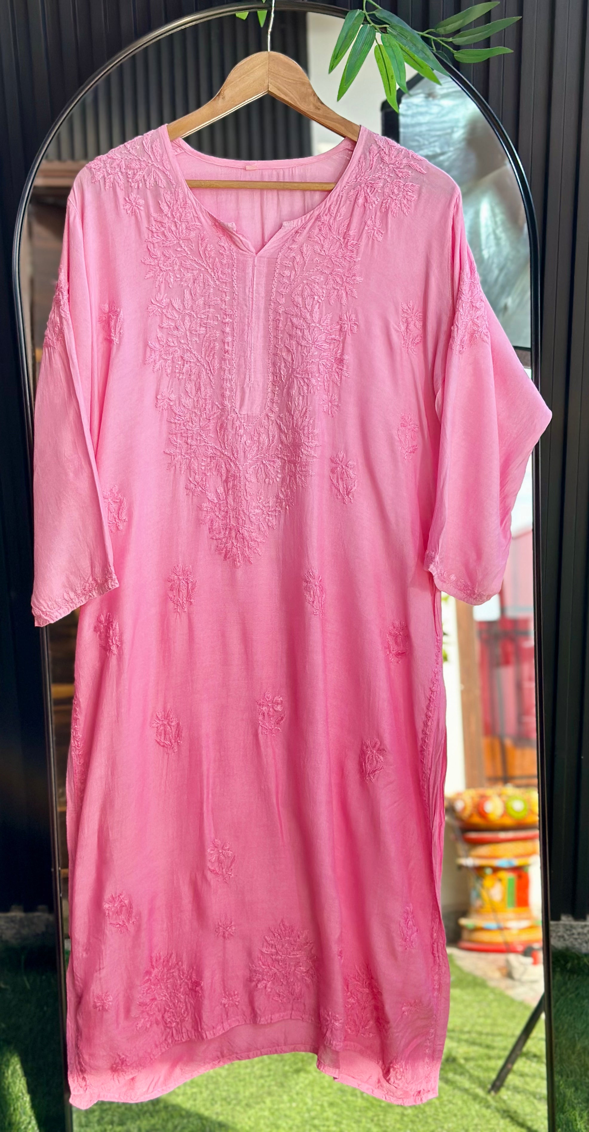 Chikankari Pure Modal Dual Shade Kurti