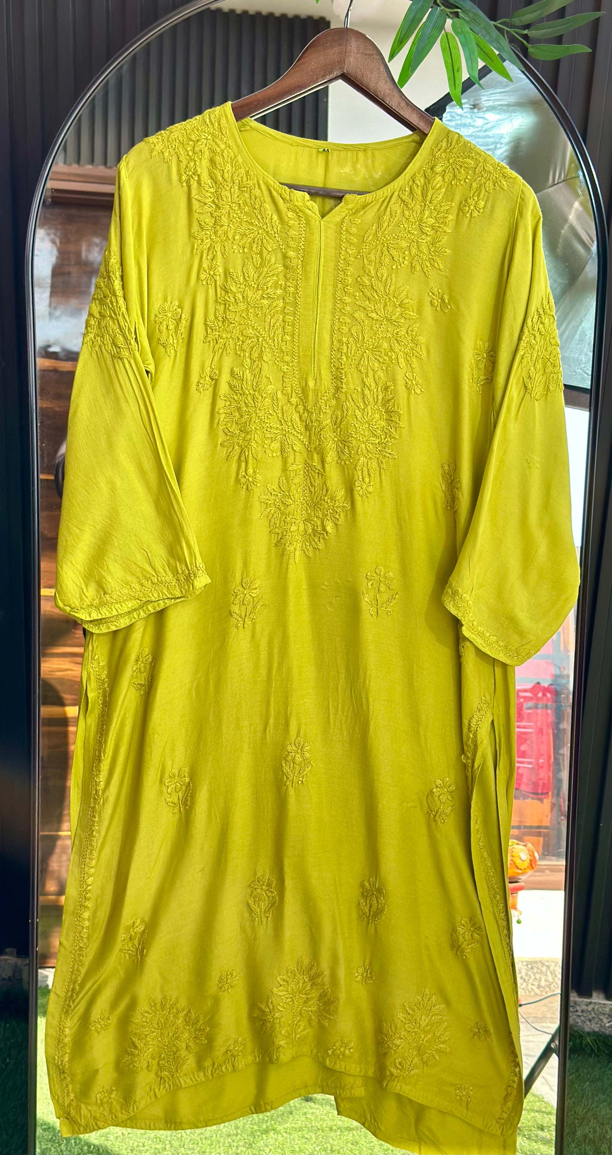 Chikankari Pure Modal Dual Shade Kurti