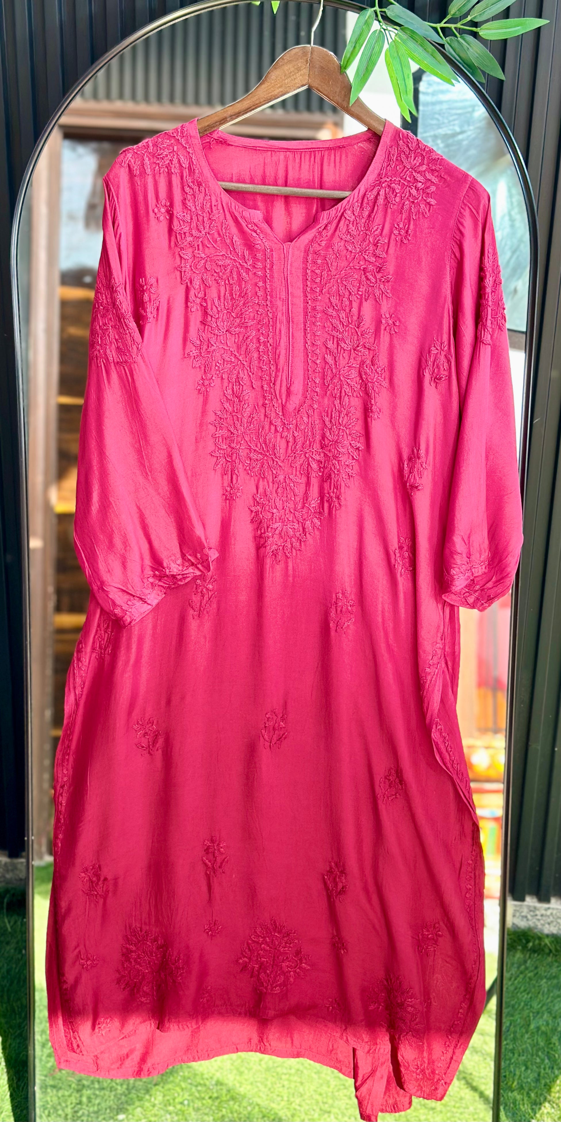 Chikankari Pure Modal Dual Shade Kurti