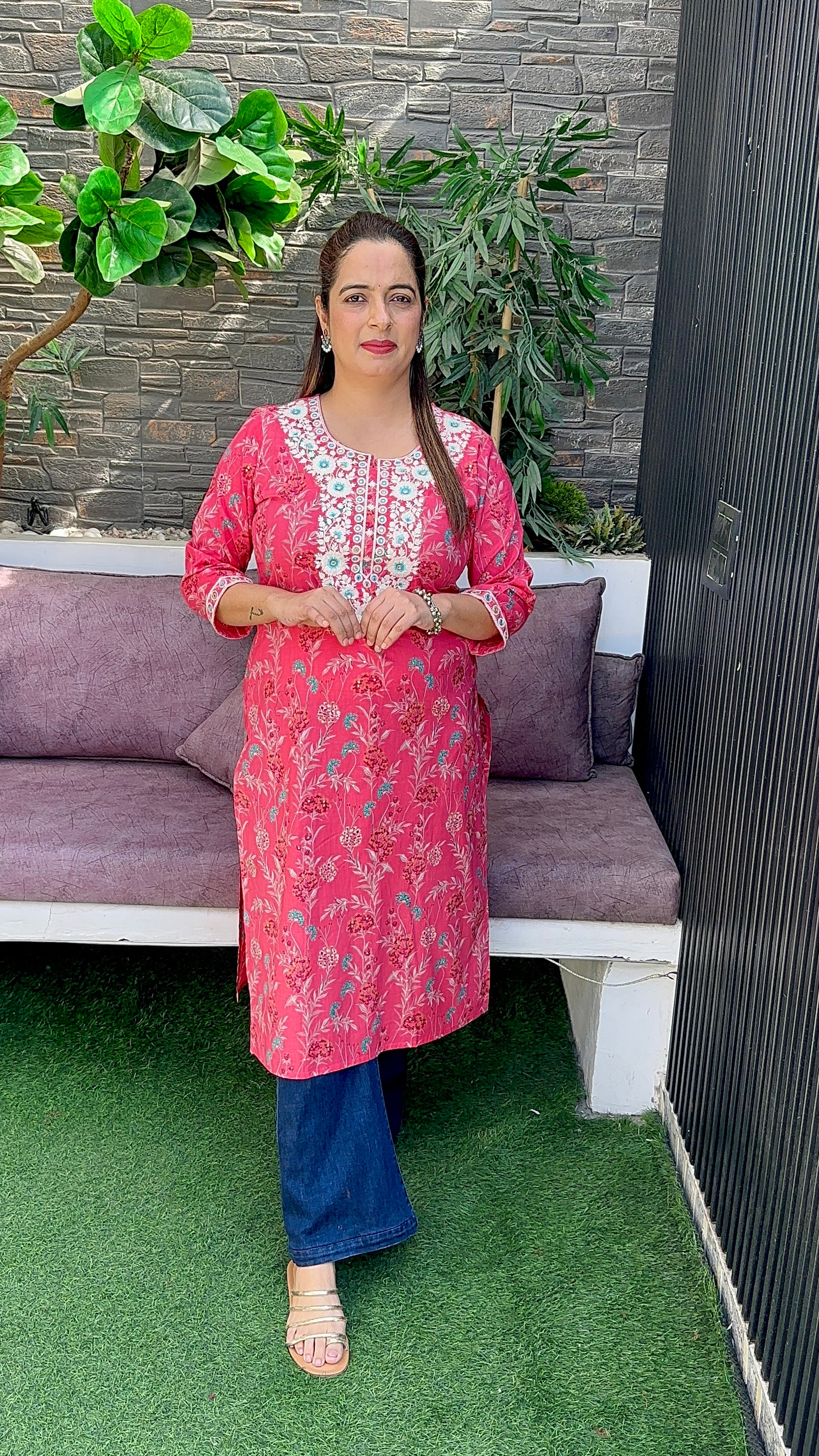 Pure Cotton Kurta with Thread Embroidery ✨