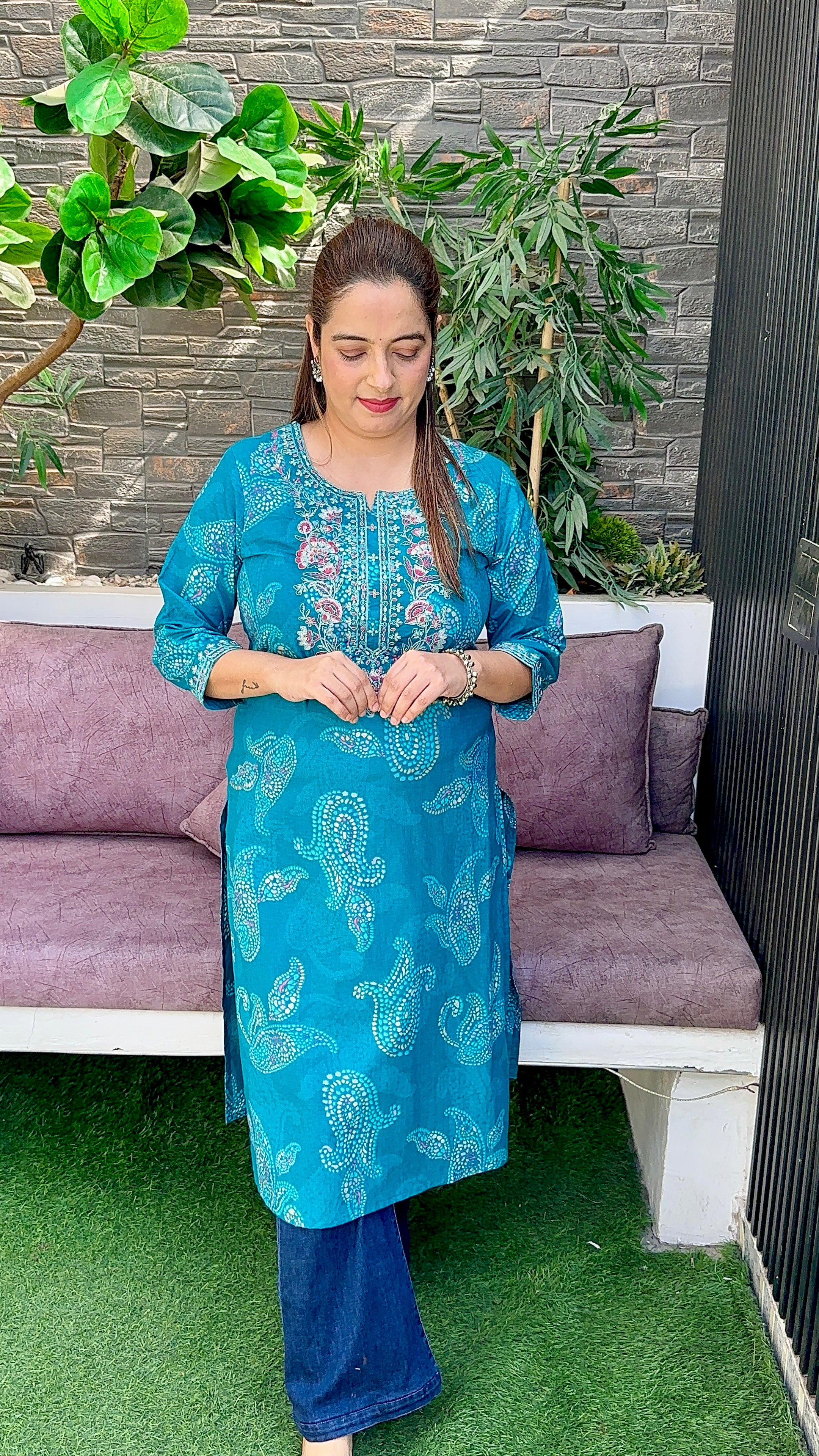 Pure Cotton Kurta with Thread Embroidery ✨