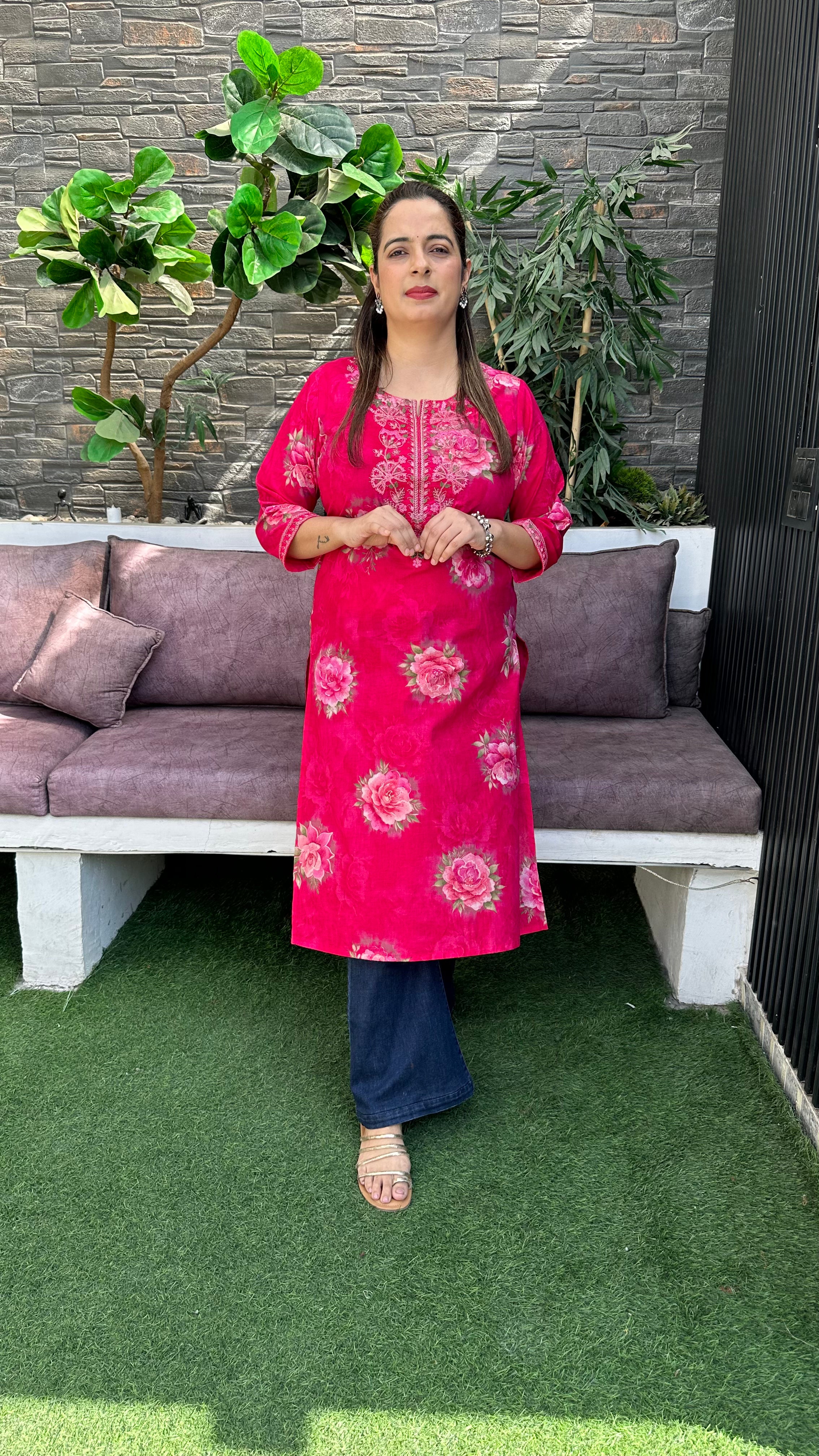 Pure Cotton Kurta with Thread Embroidery ✨