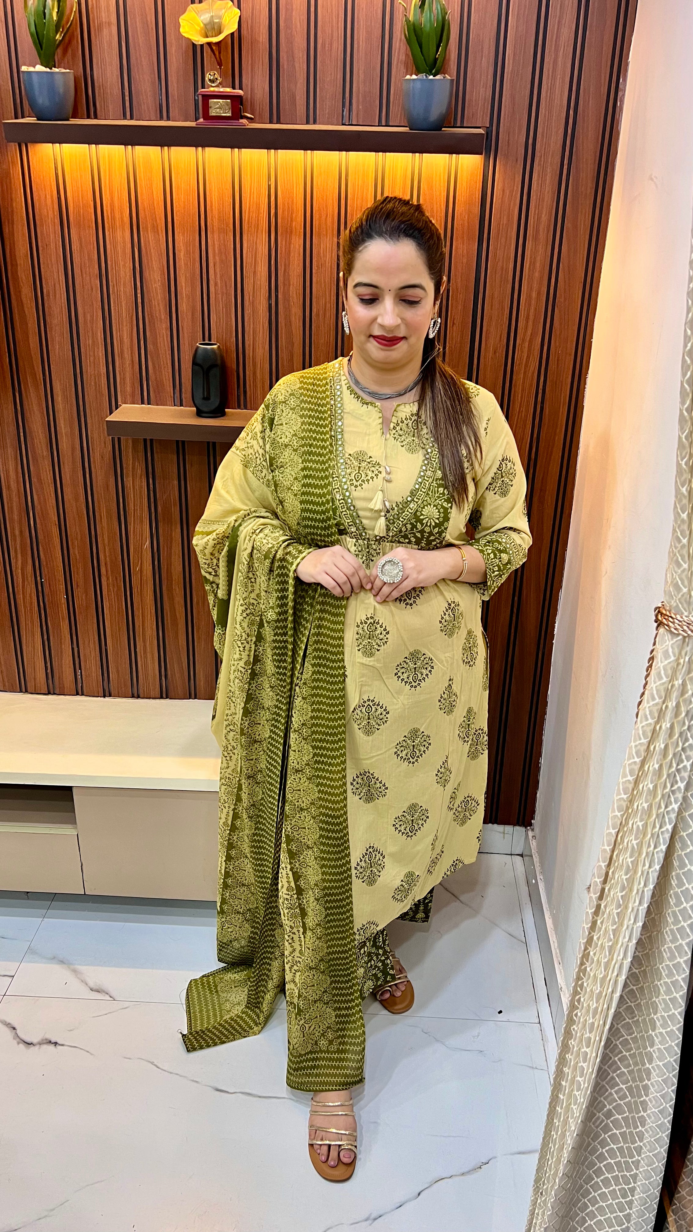 Pure Cotton Suit with Mirror Work & Handmade Dori ✨