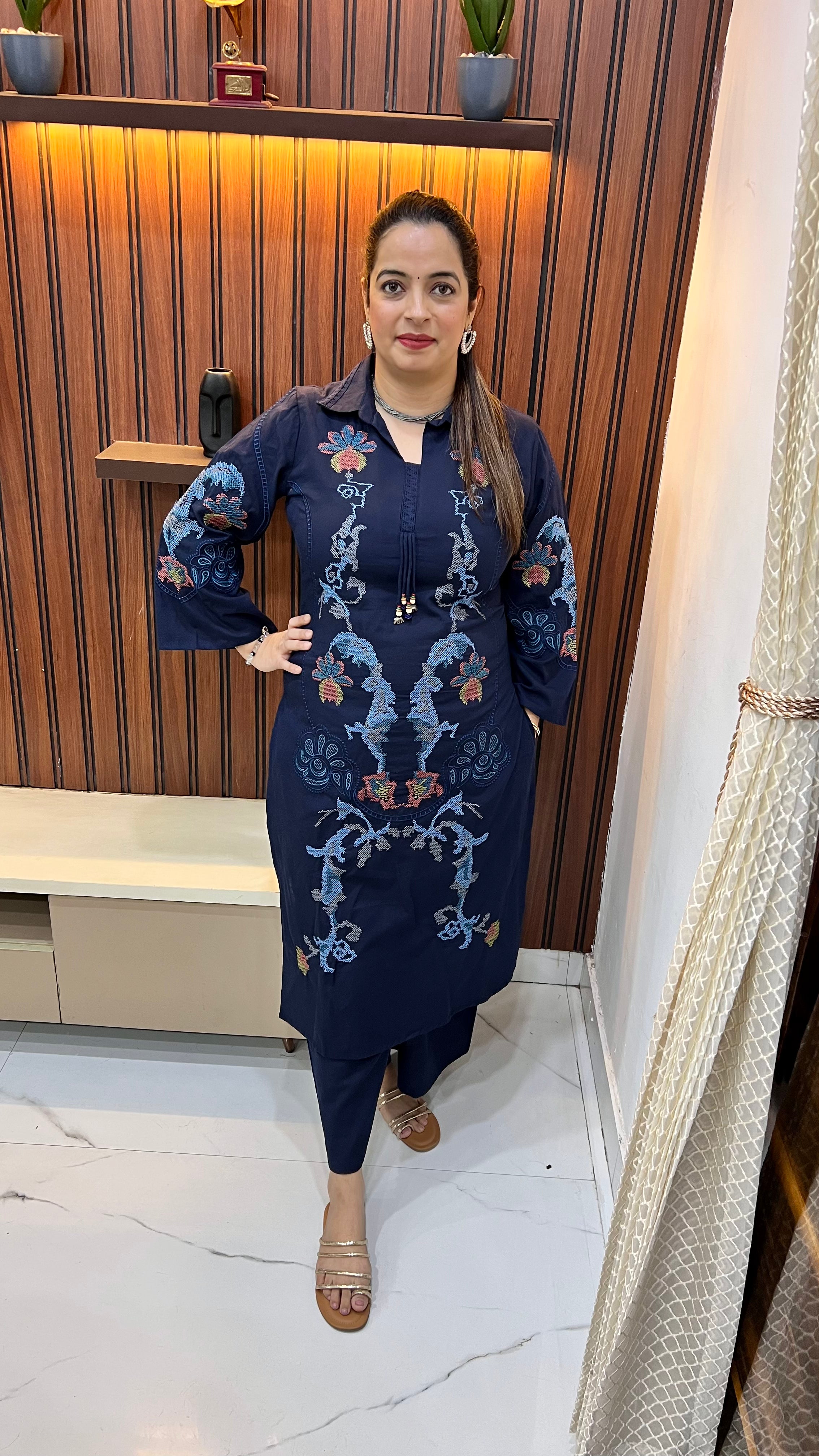 Pure Cotton Suit with Cross Stitch Work ✨