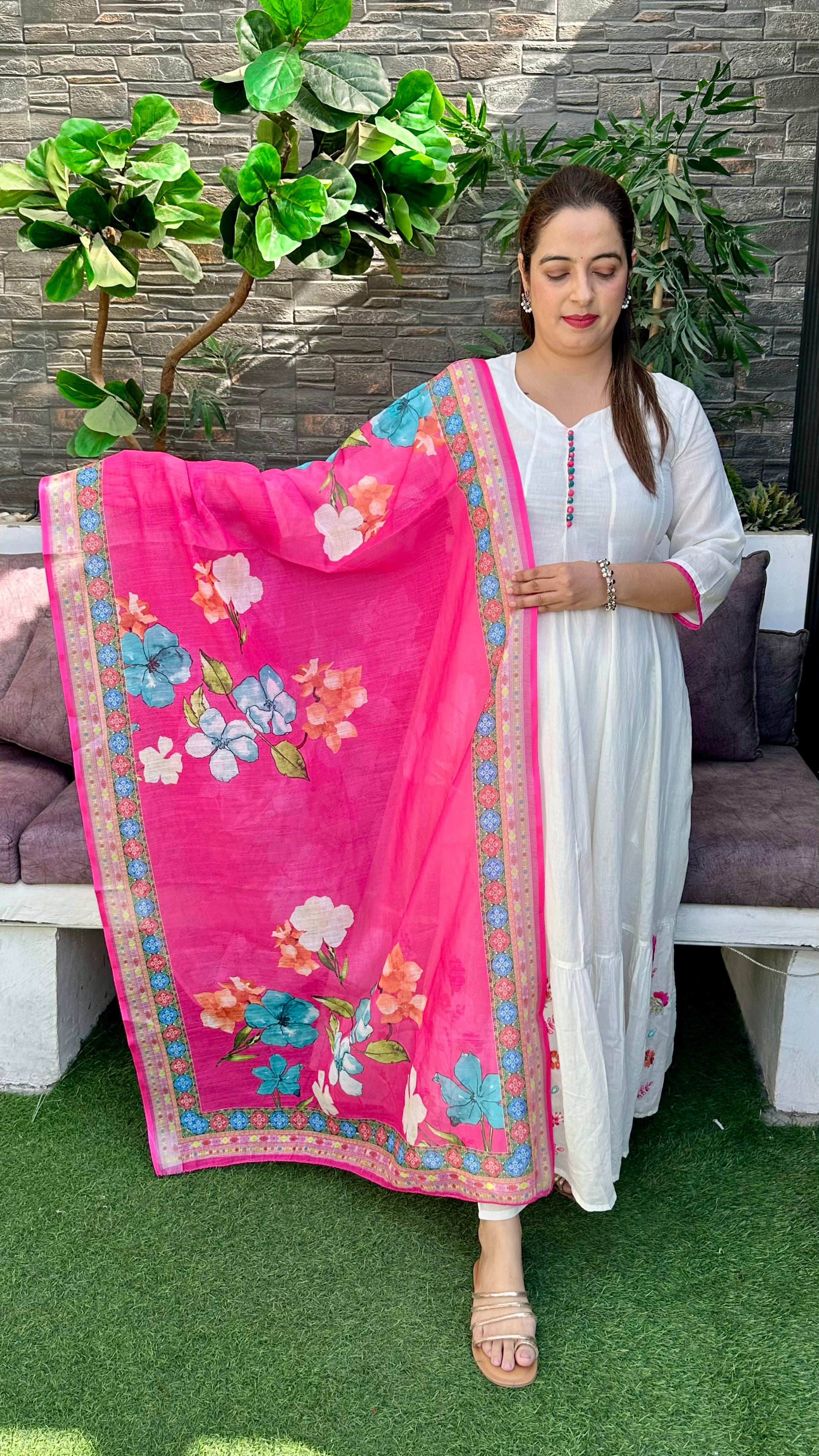 Mul Cotton Full Flair Anarkali Suit with Mul Chanderi Dupatta ✨