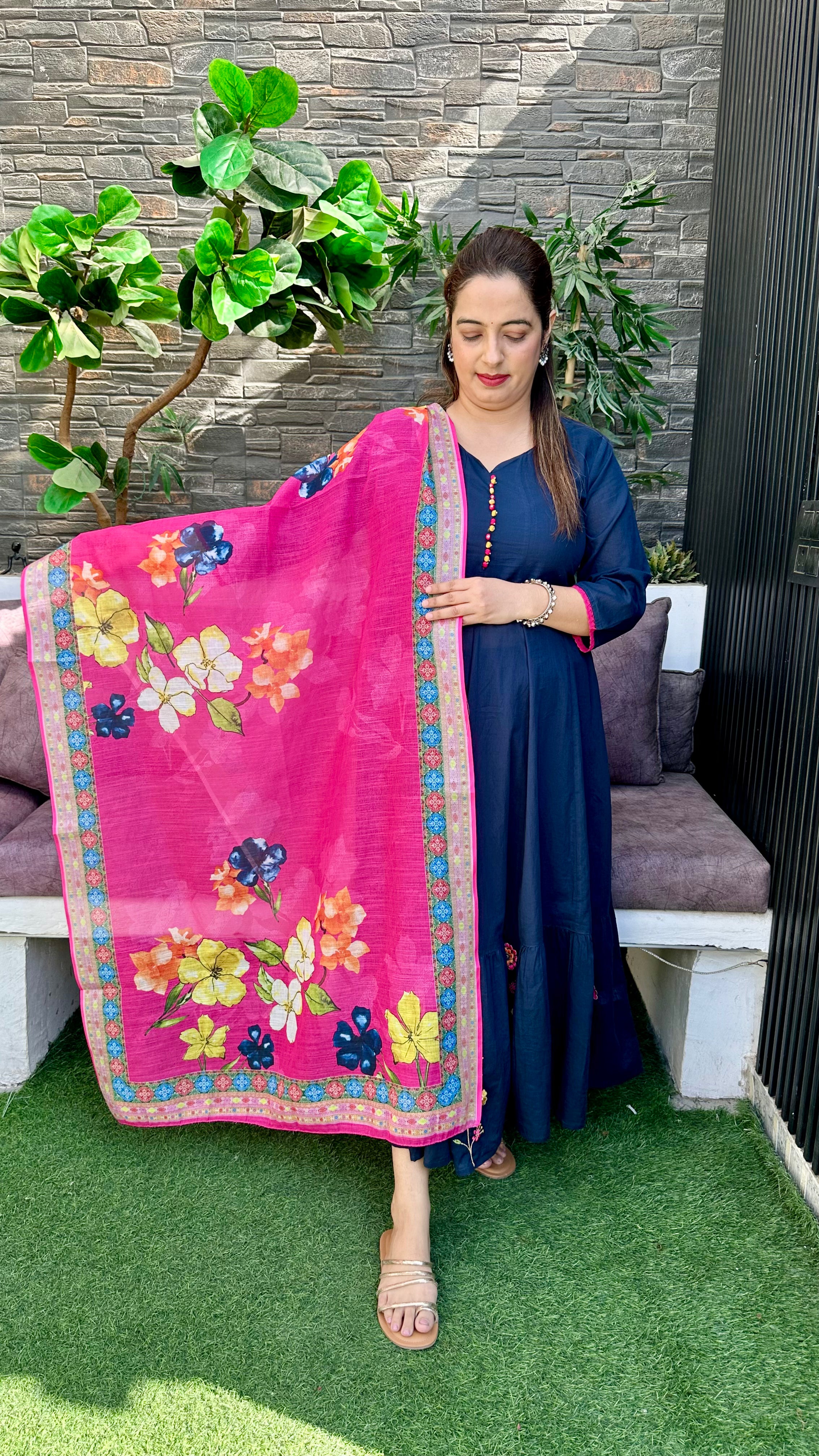 Mul Cotton Full Flair Anarkali Suit with Mul Chanderi Dupatta ✨