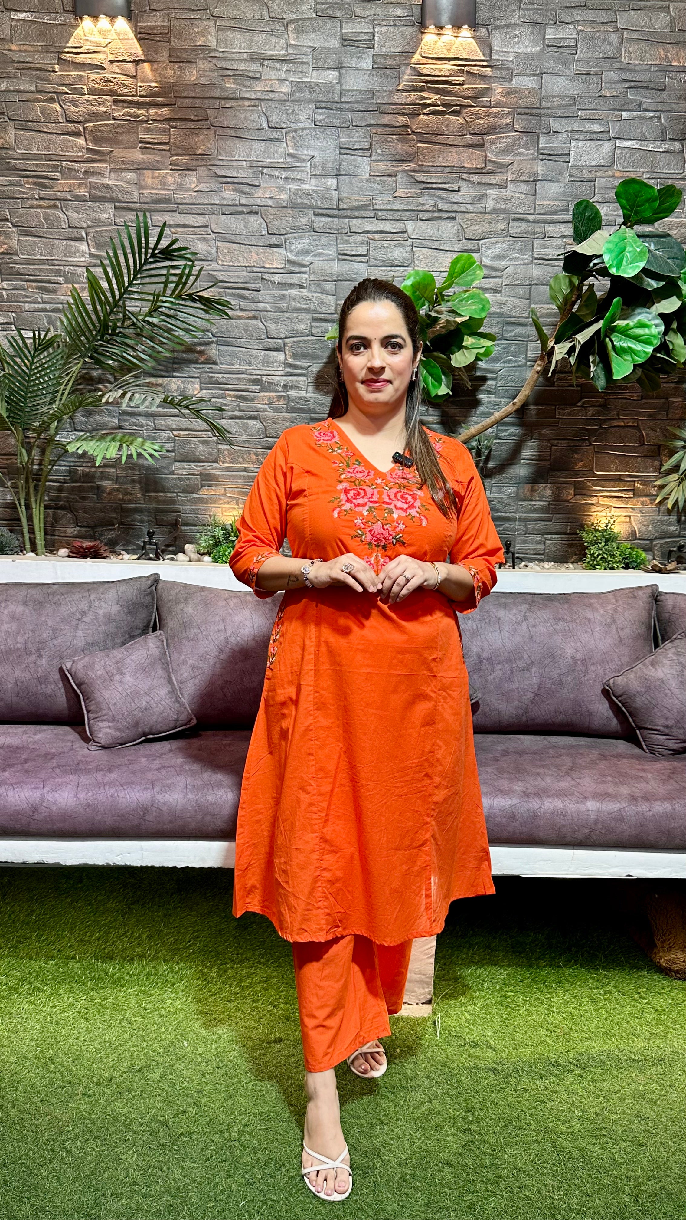 Pure Cotton Co-ord Set with Cross Stitch & Designer Pockets ✨