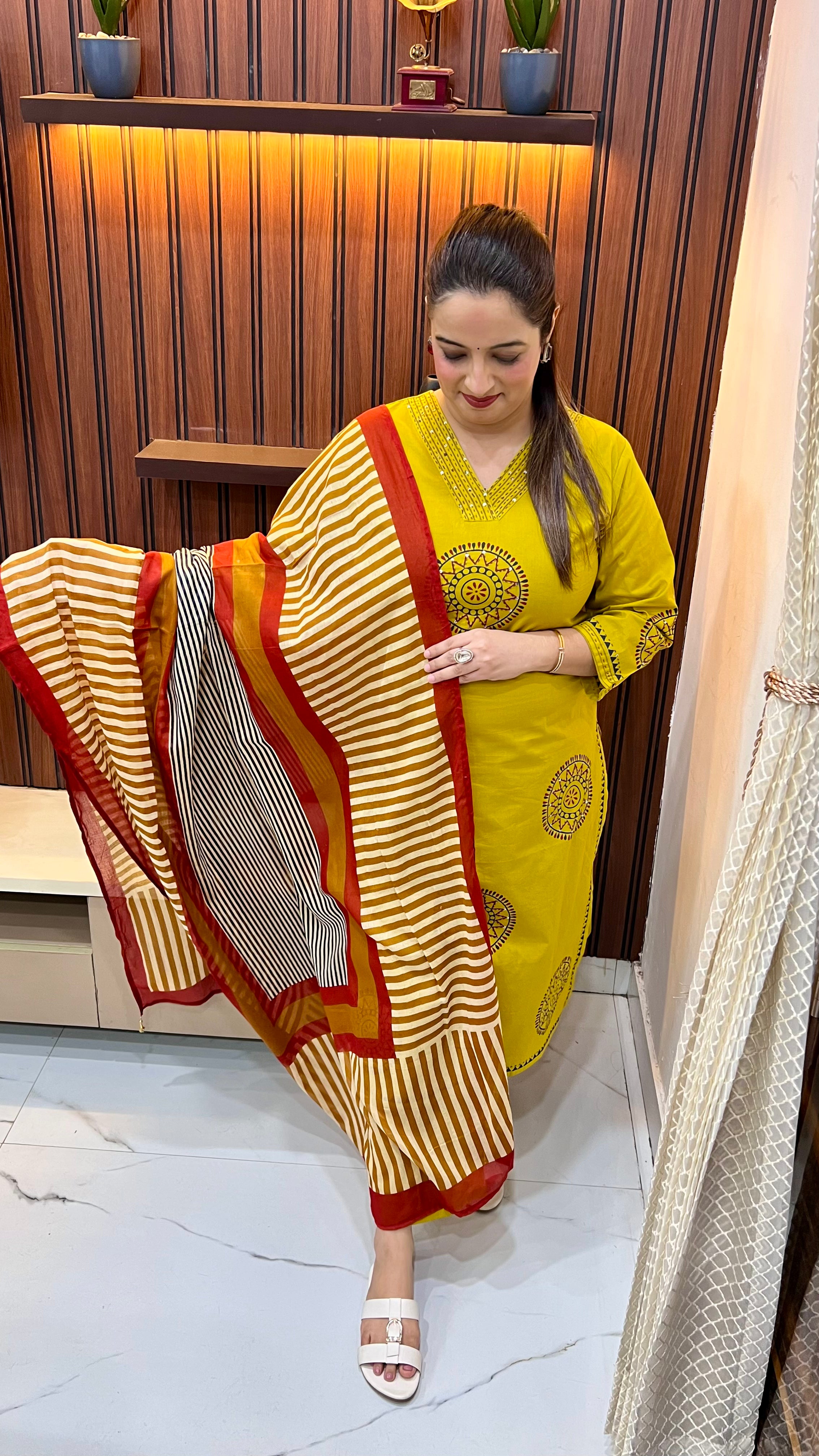Pure Cotton Suit with Block Print & Printed Dupatta ✨