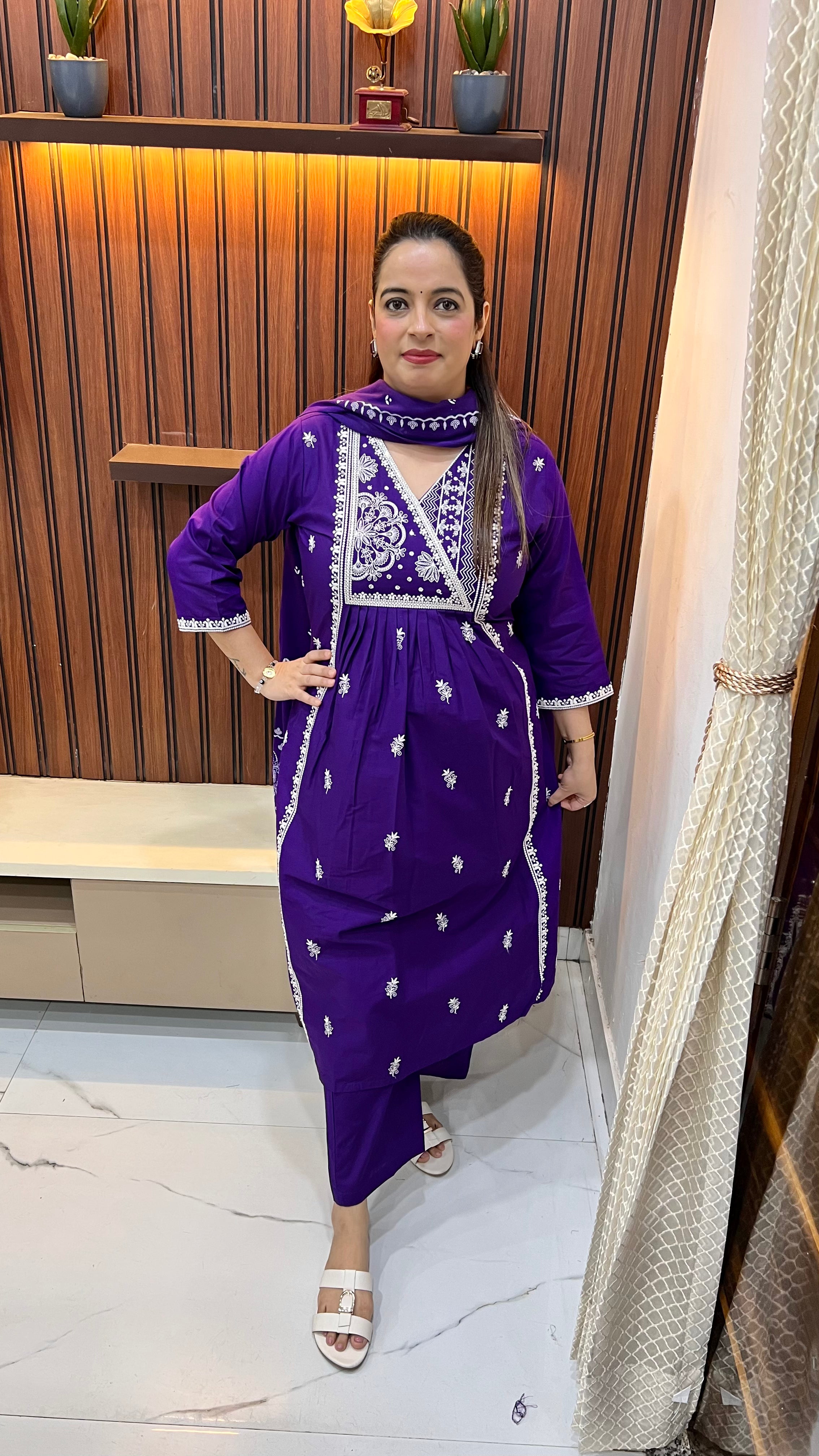 Pure Cotton Suit with Thread Embroidery ✨