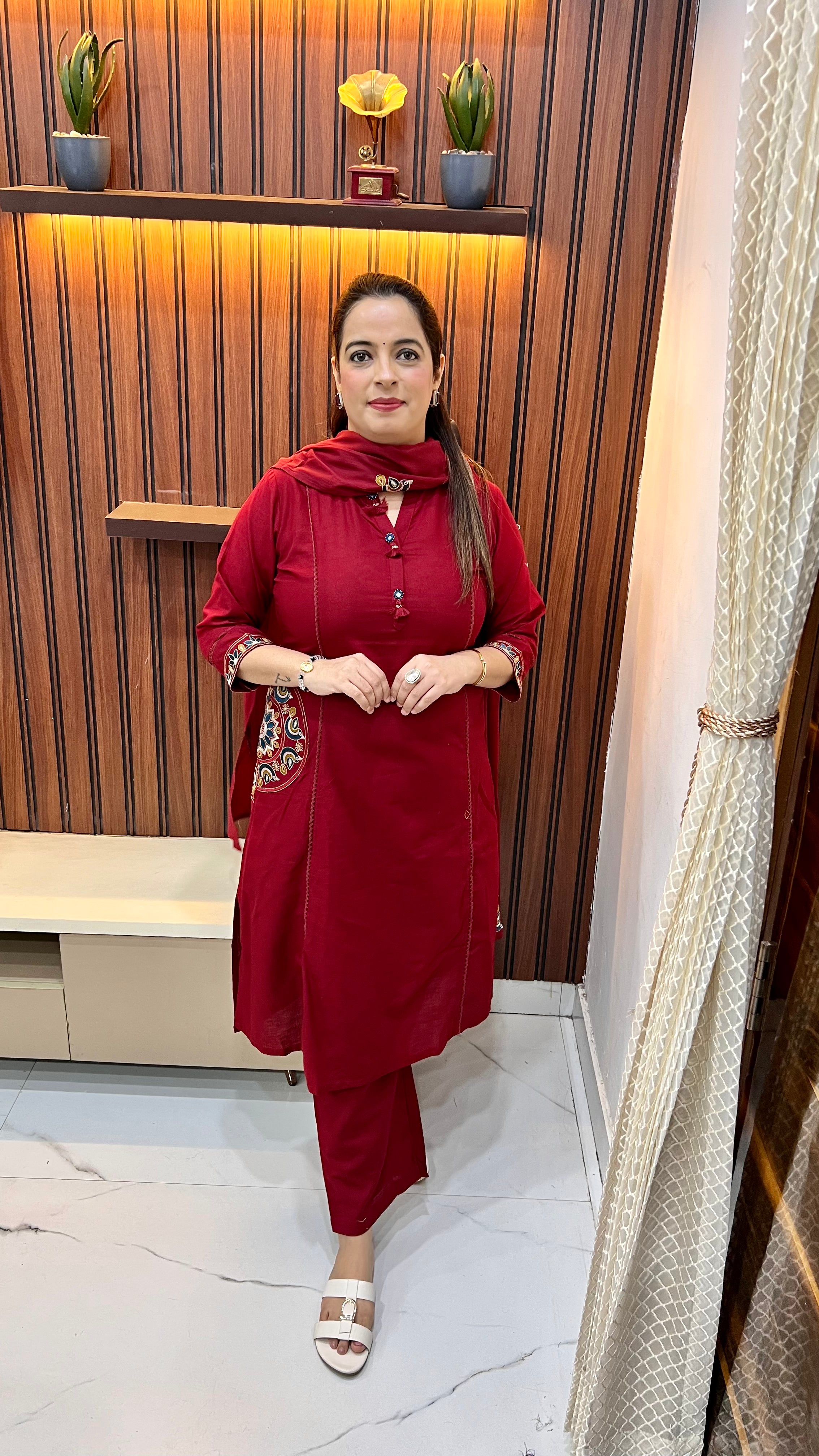 Pure Handloom Cotton Suit with Handmade Tassels ✨