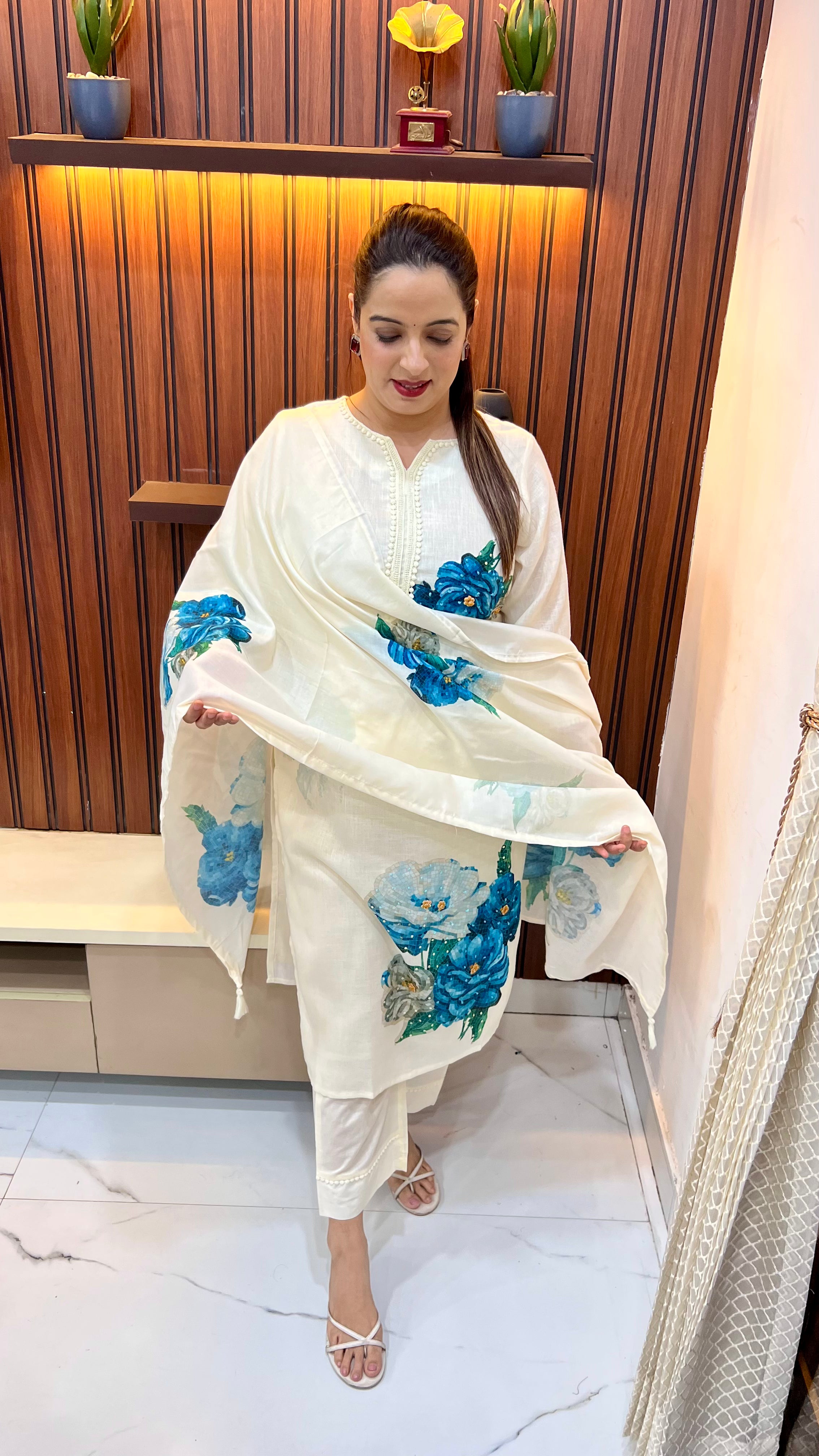 Pure Linen Suit with Hand Embroidery & Cotton Lining ✨