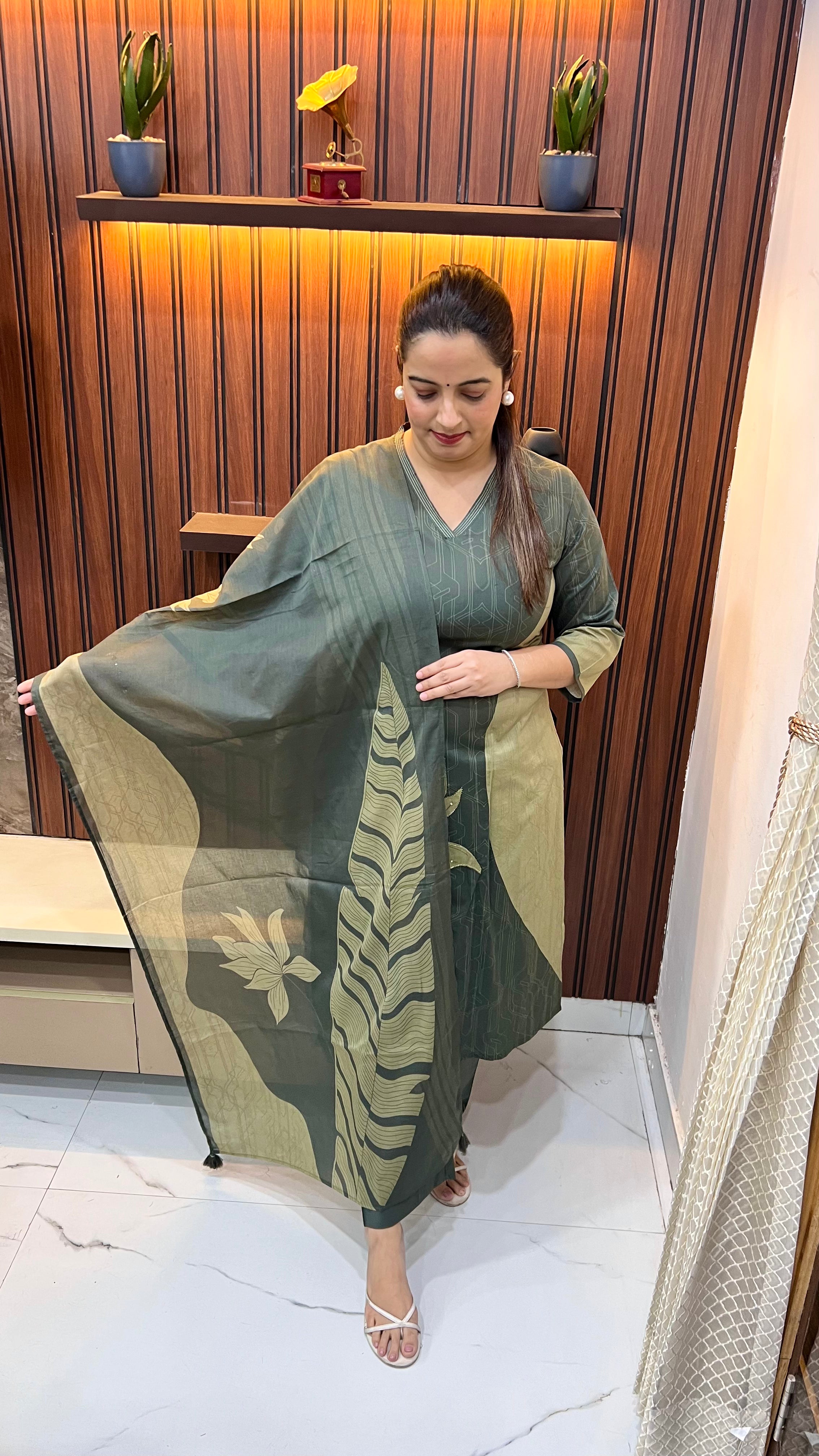Premium Cotton Suit with Designer Print & Hand Embroidery Work
