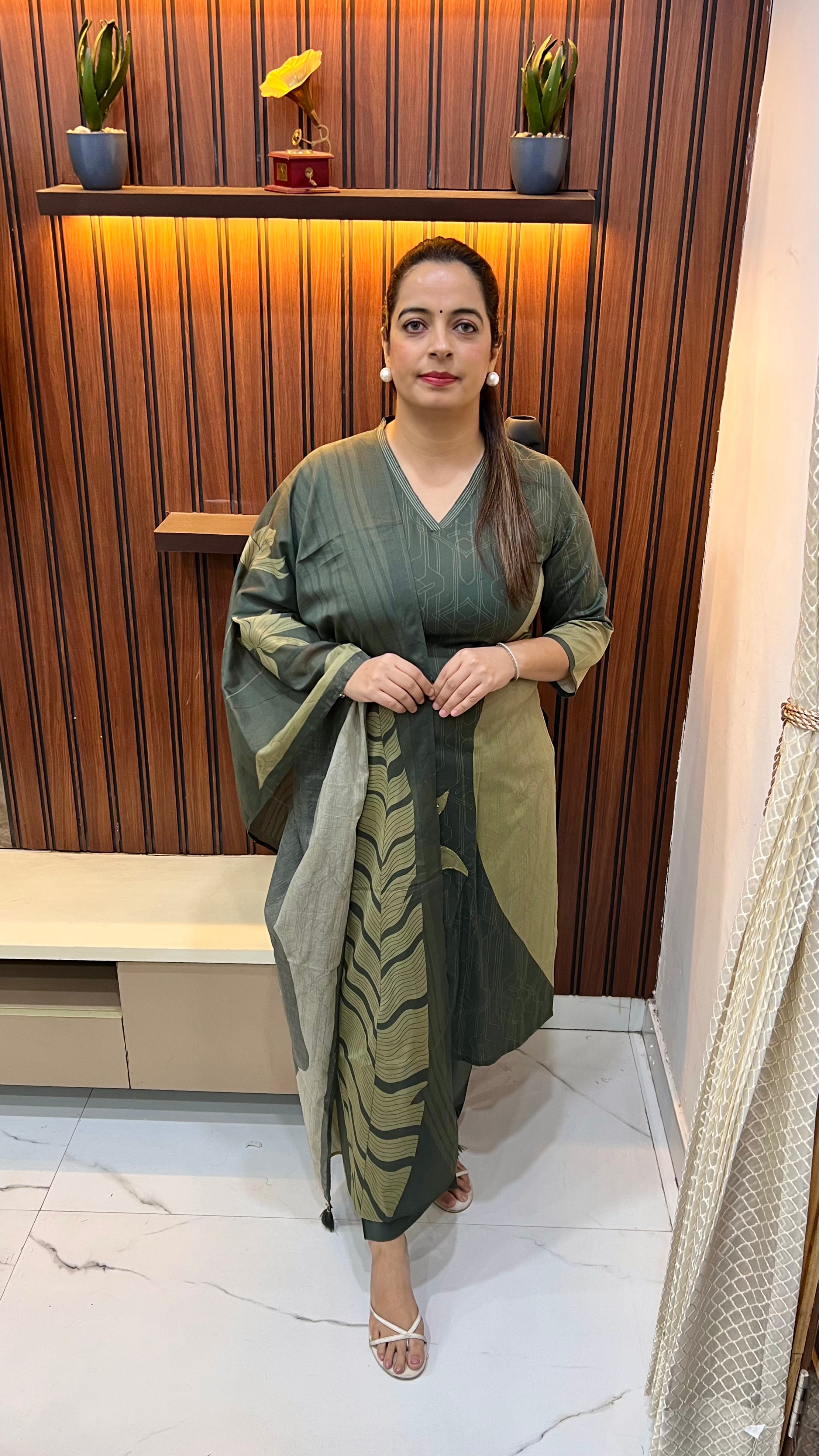 Premium Cotton Suit with Designer Print & Hand Embroidery Work