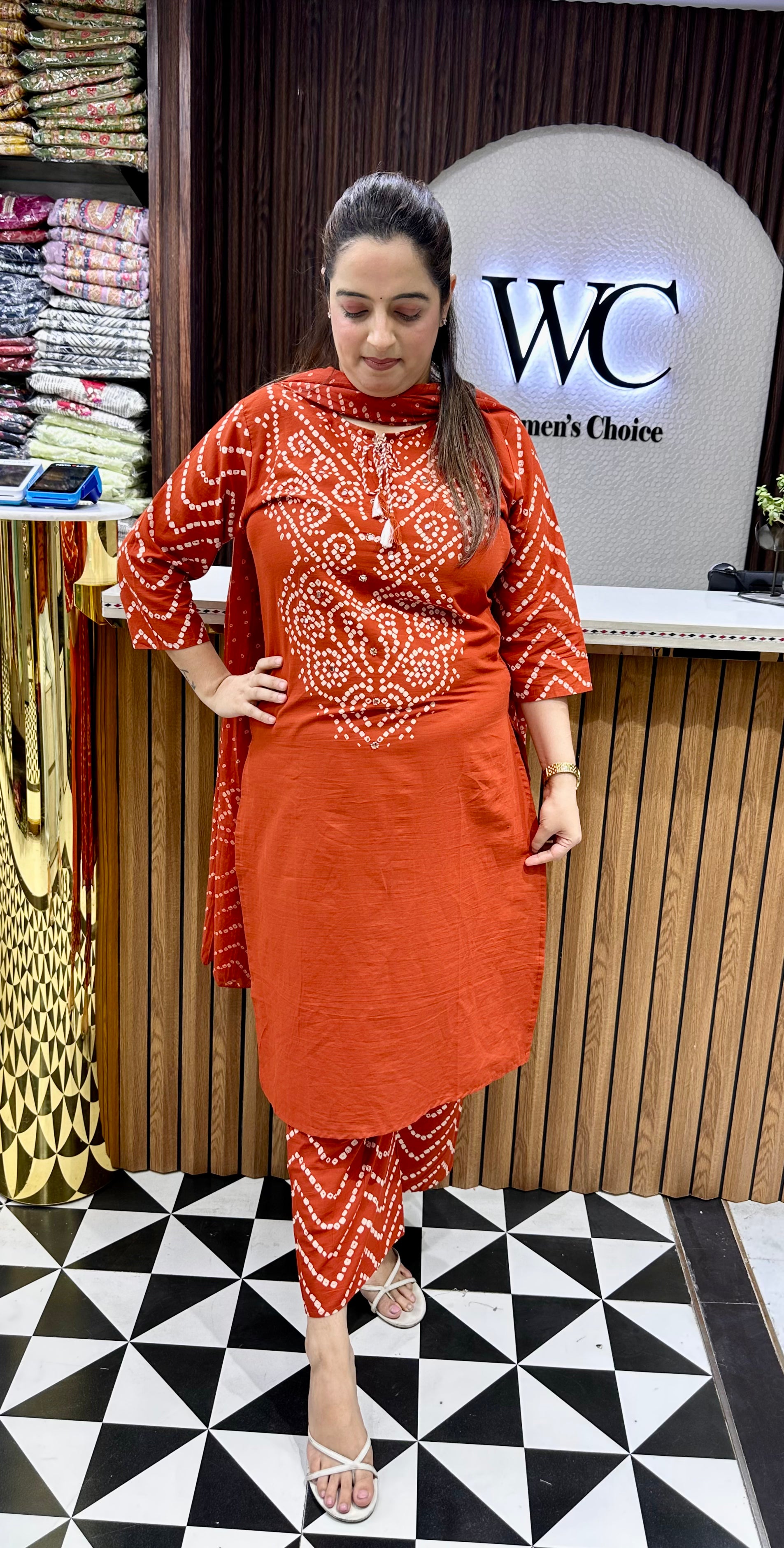Pure Cotton Bandhani Suit Set