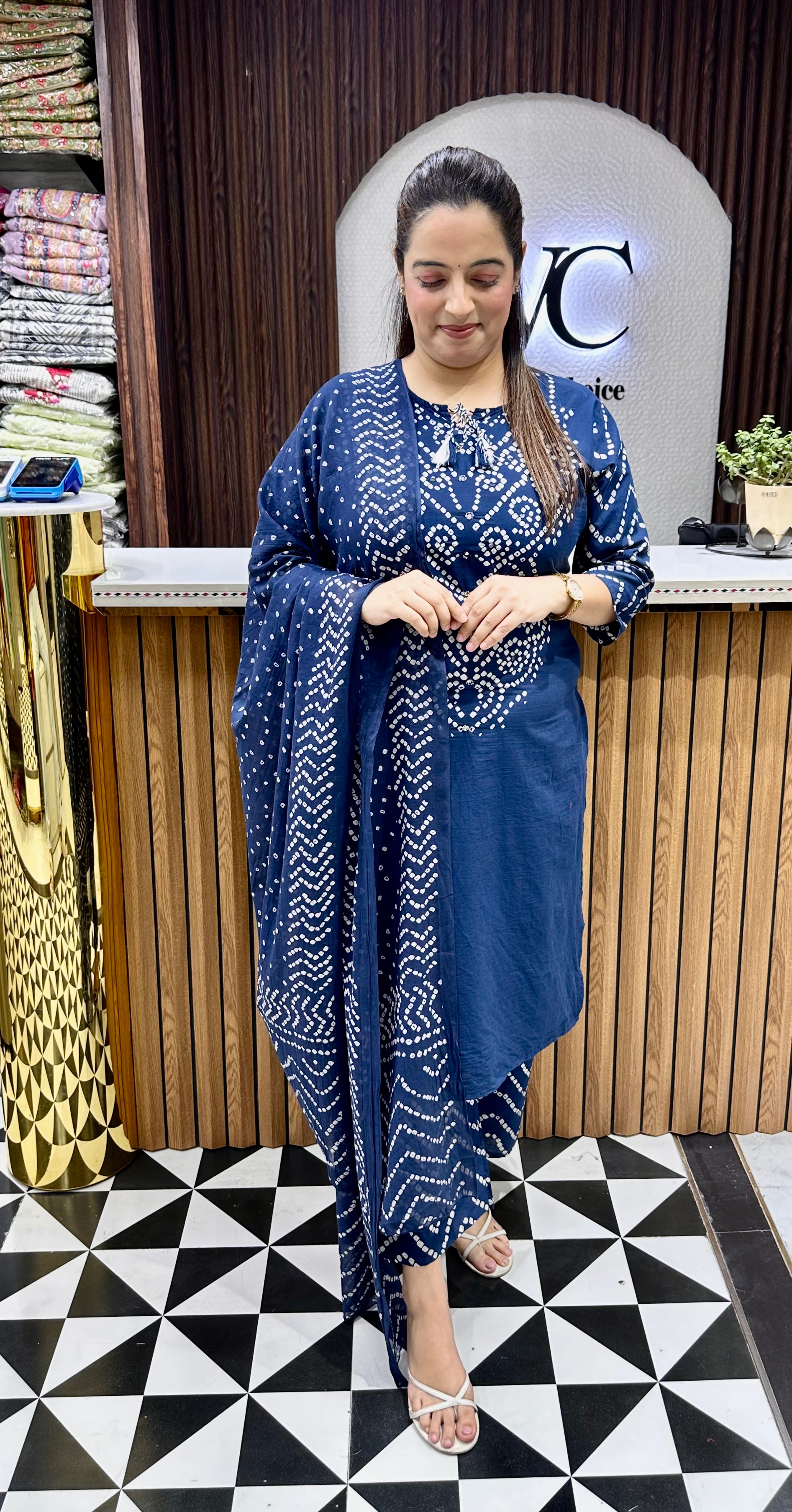 Pure Cotton Bandhani Suit Set