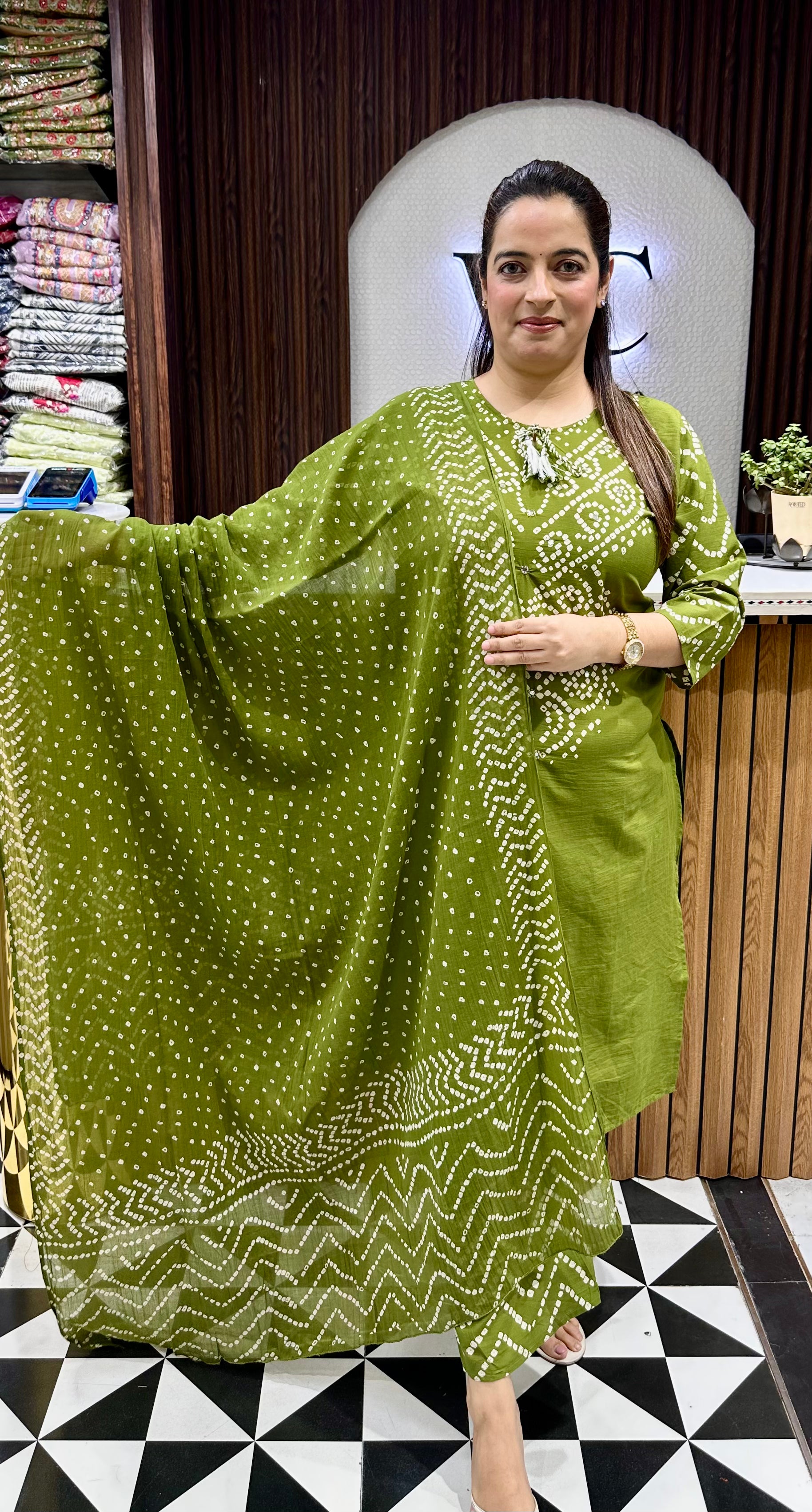 Pure Cotton Bandhani Suit Set