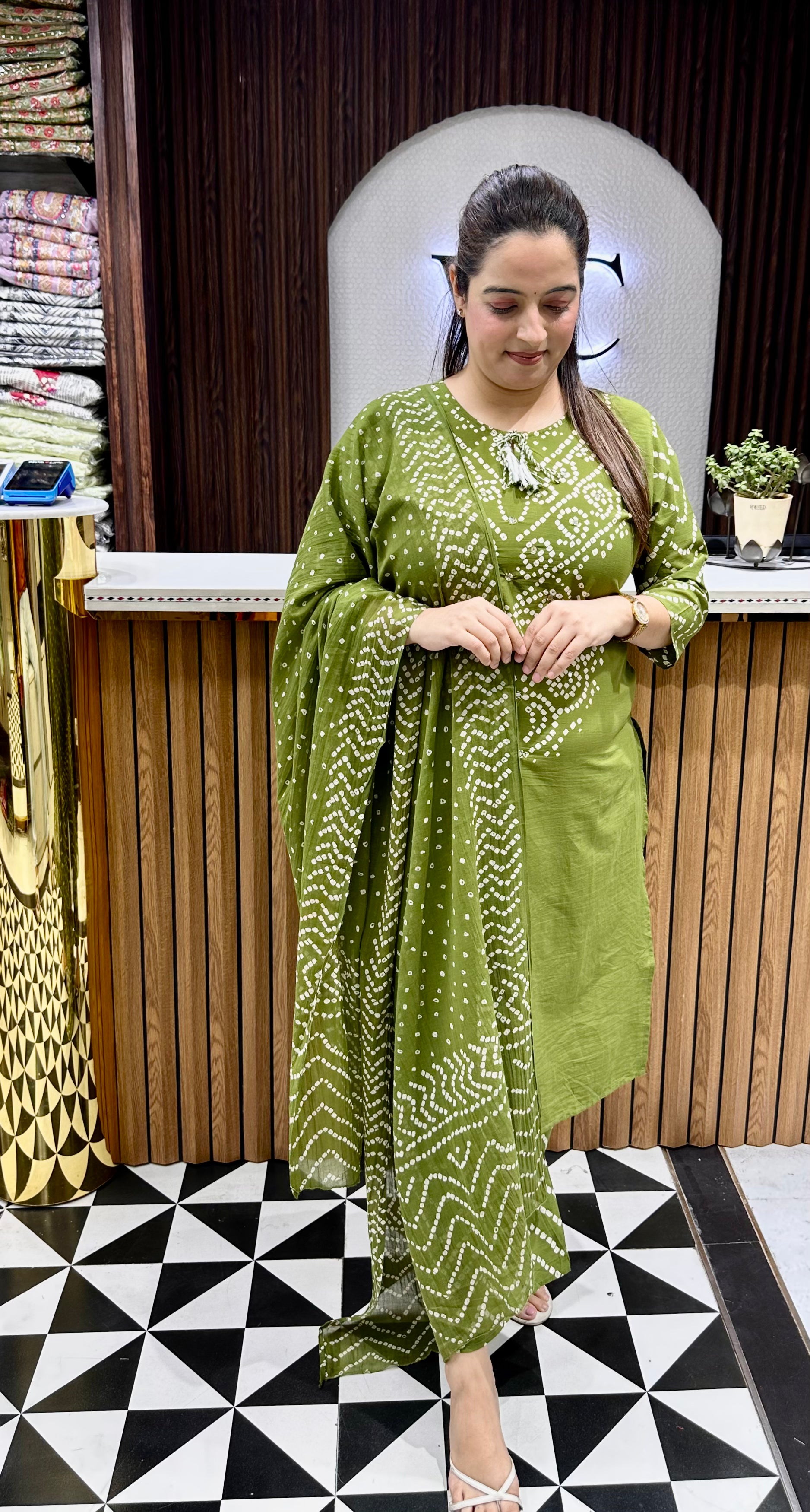 Pure Cotton Bandhani Suit Set