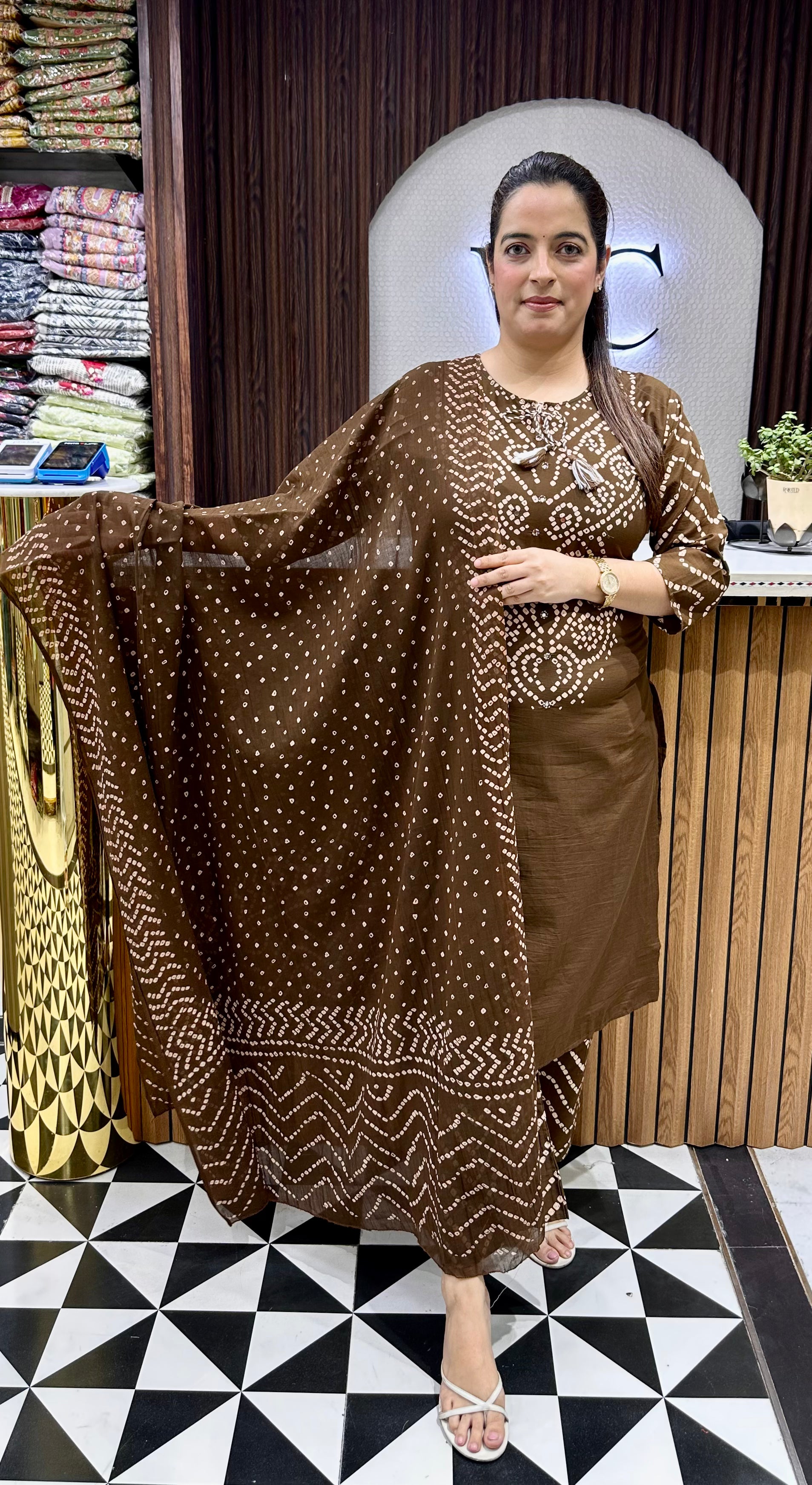 Pure Cotton Bandhani Suit Set