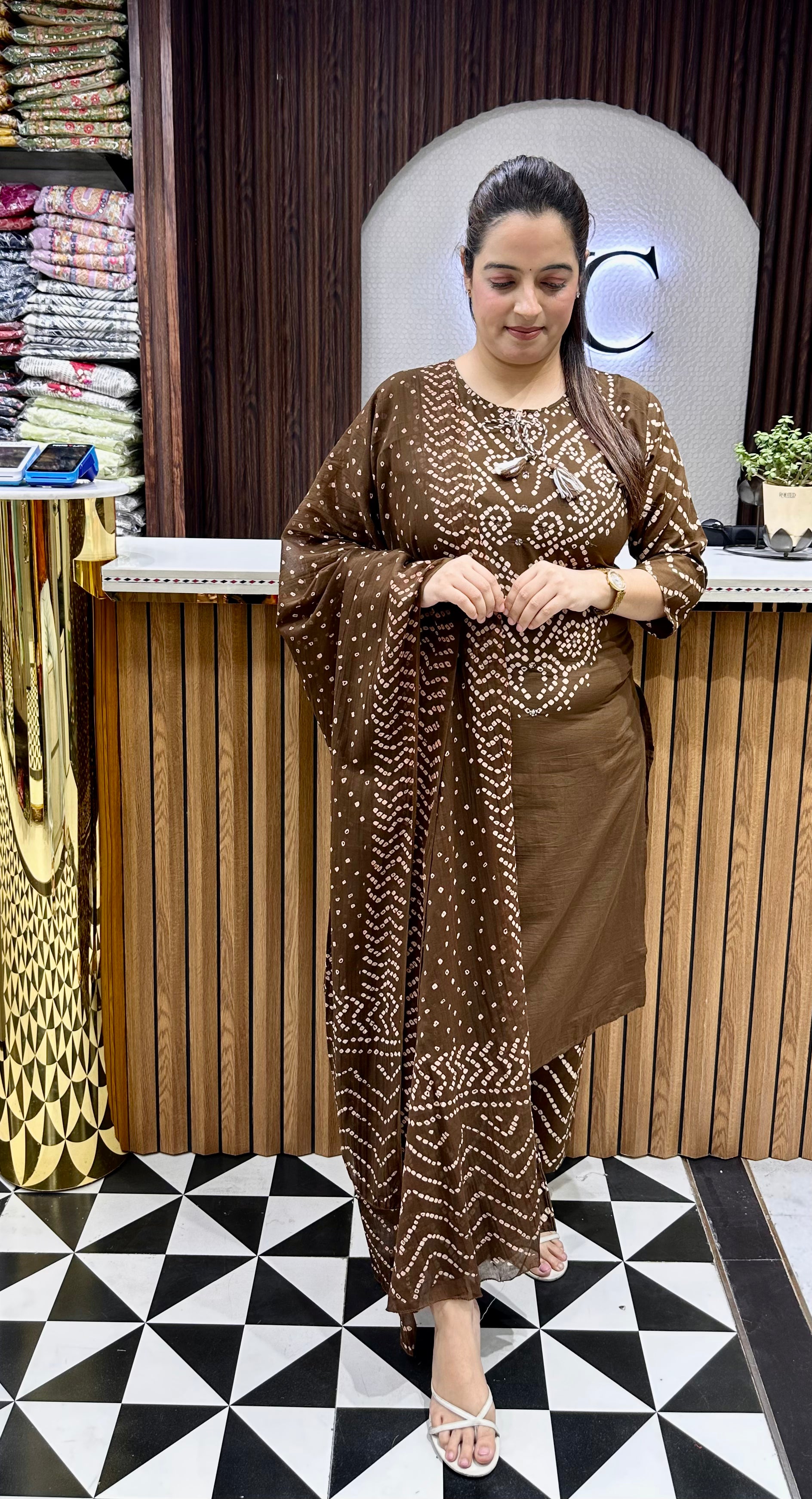 Pure Cotton Bandhani Suit Set